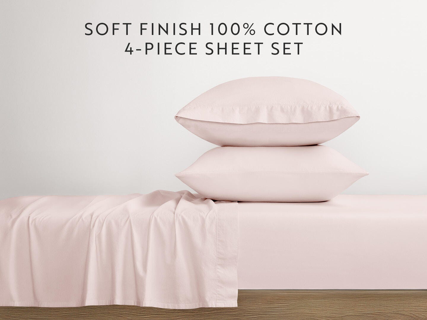 iEnjoy Home Percale 4 Piece King Sheet Set, Rose, large