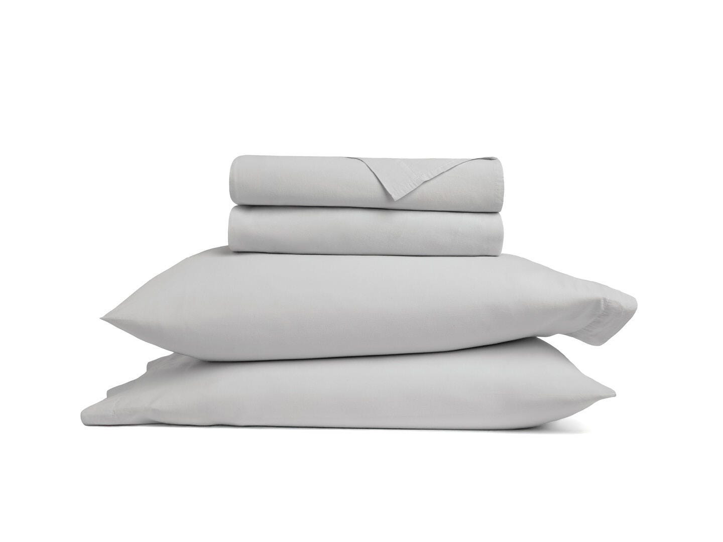 iEnjoy Home Percale 4 Piece King Sheet Set, Light Gray, rollover