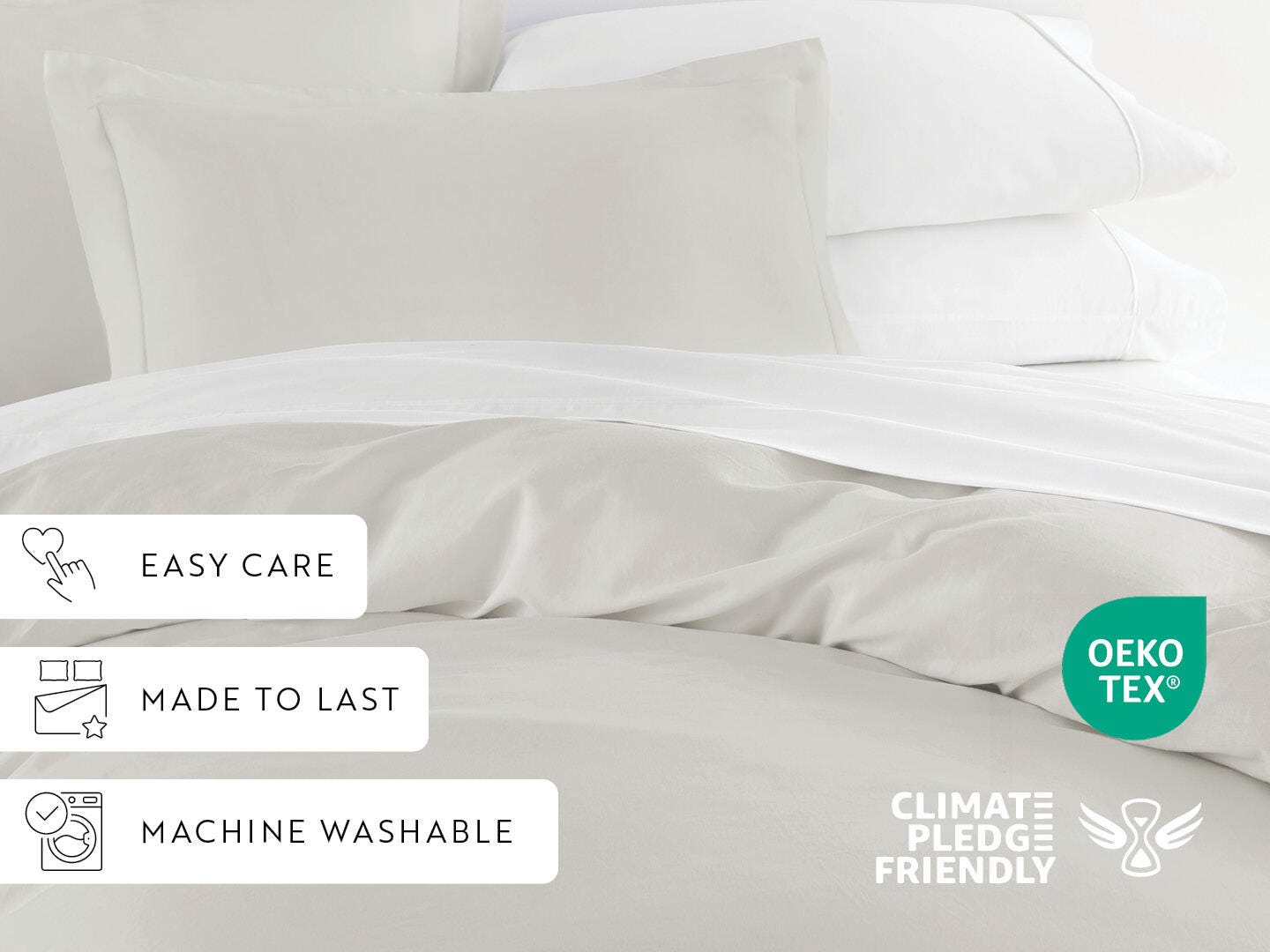 iEnjoy Home 3 Piece Twin Comforter Set, Ivory, large