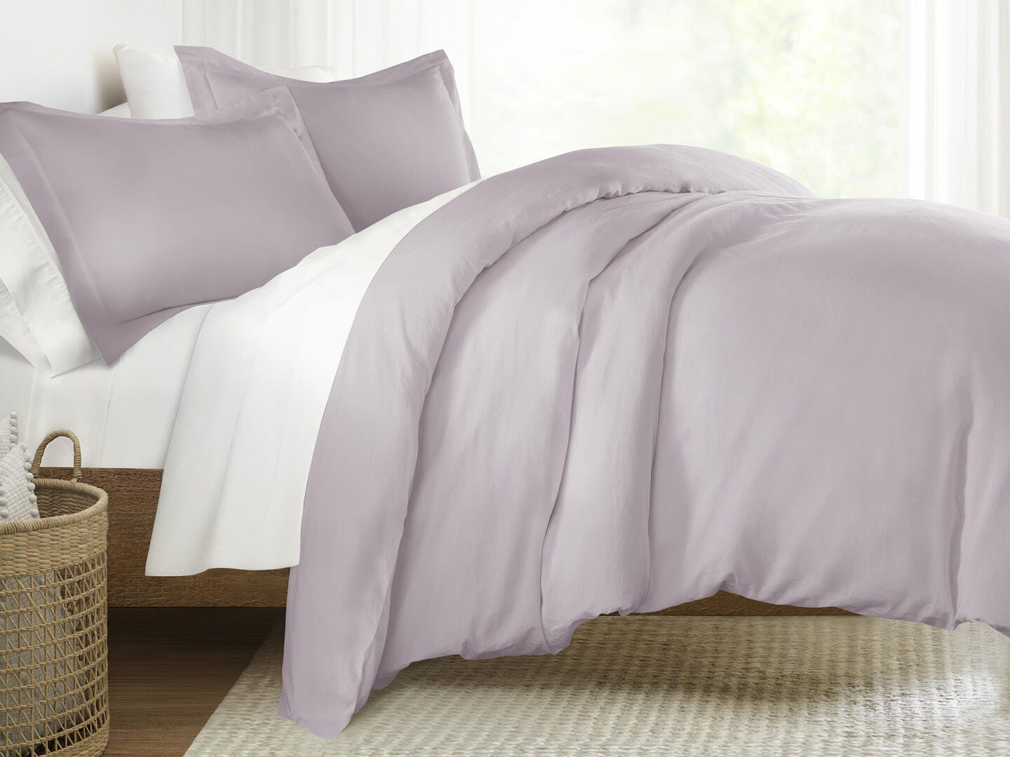 iEnjoy Home 3 Piece Queen Comforter Set, Mauve, large