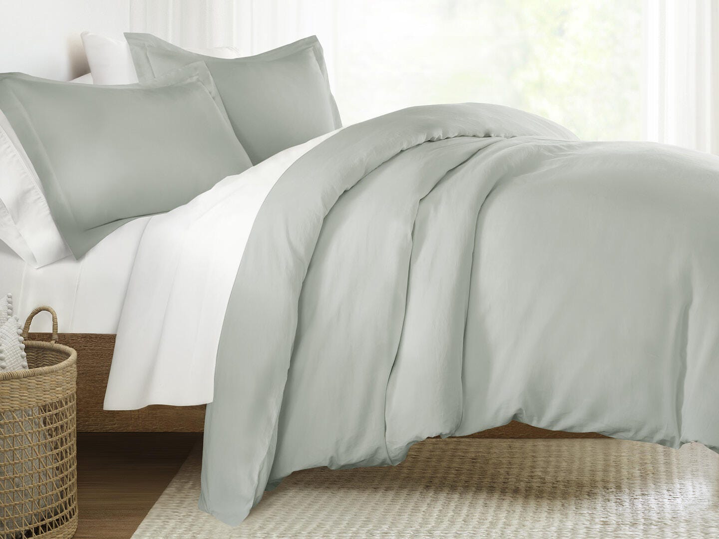 iEnjoy Home 3 Piece Twin Comforter Set, Green Mist, large