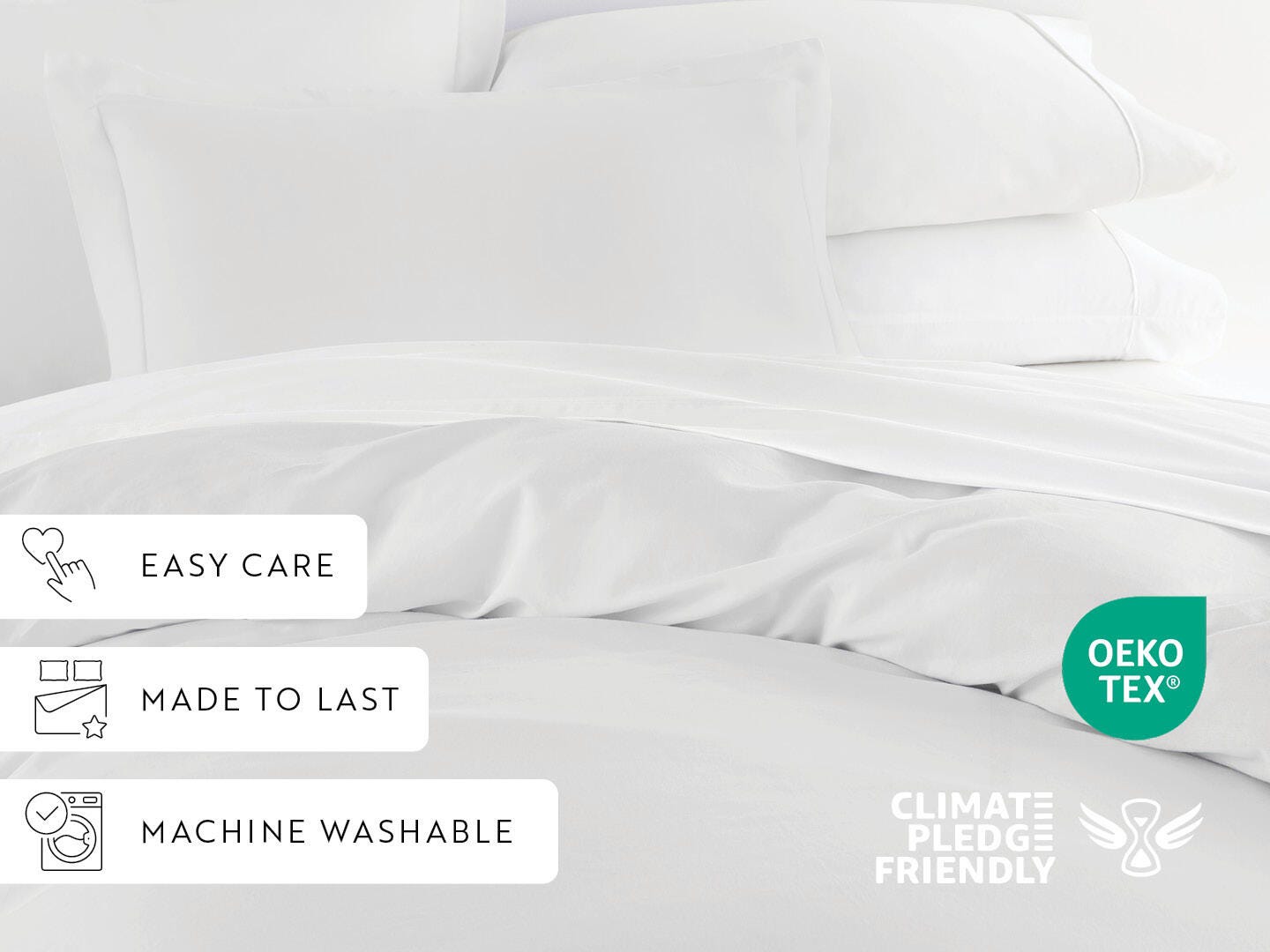 iEnjoy Home 3 Piece Queen Comforter Set, White, large