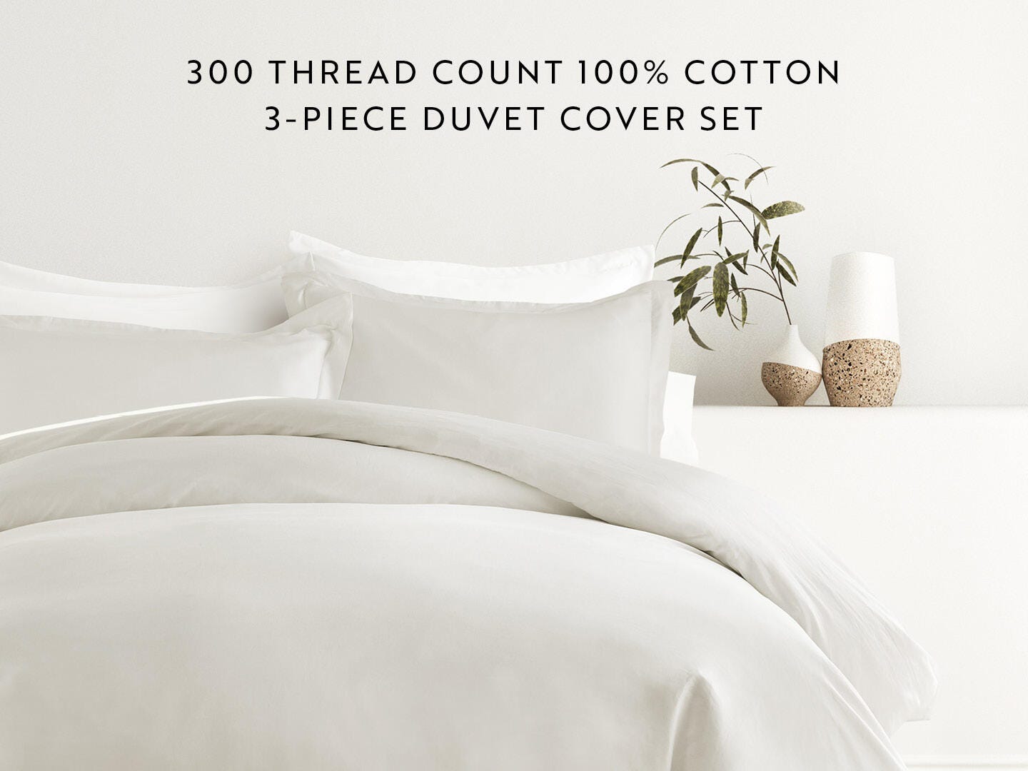 iEnjoy Home 3 Piece King Comforter Set, Ivory, large