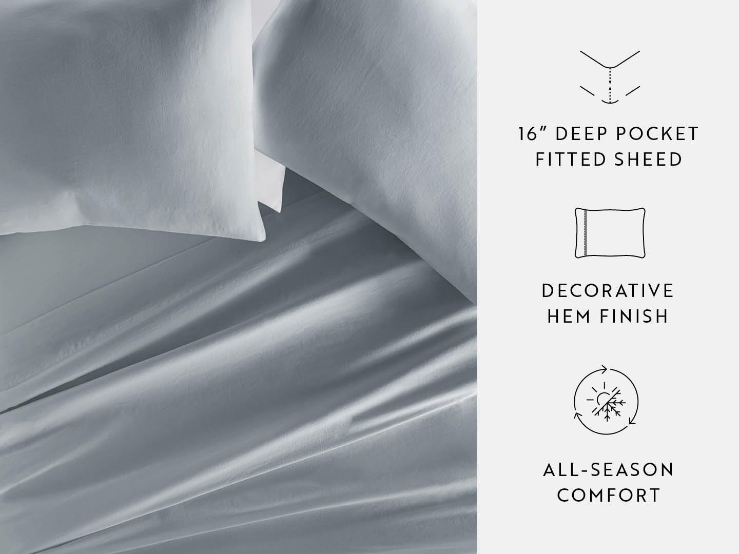 iEnjoy Home Staple 4 Piece King Sheet Set, Blue, large