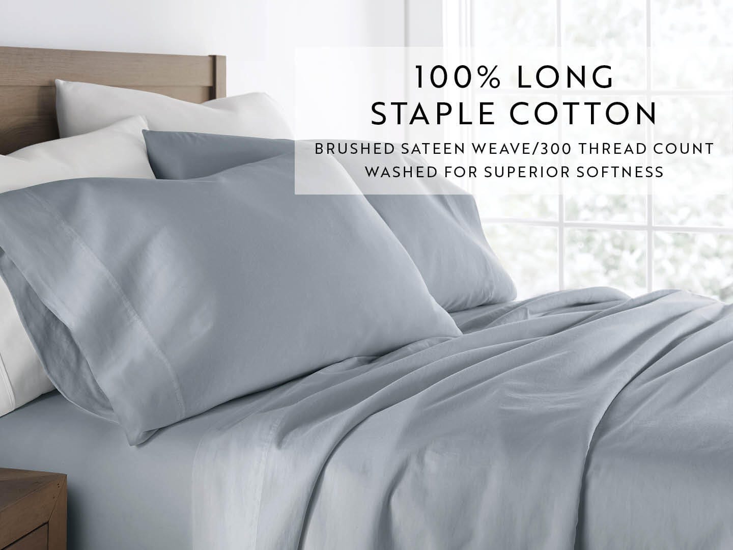iEnjoy Home Staple 4 Piece King Sheet Set, Blue, large