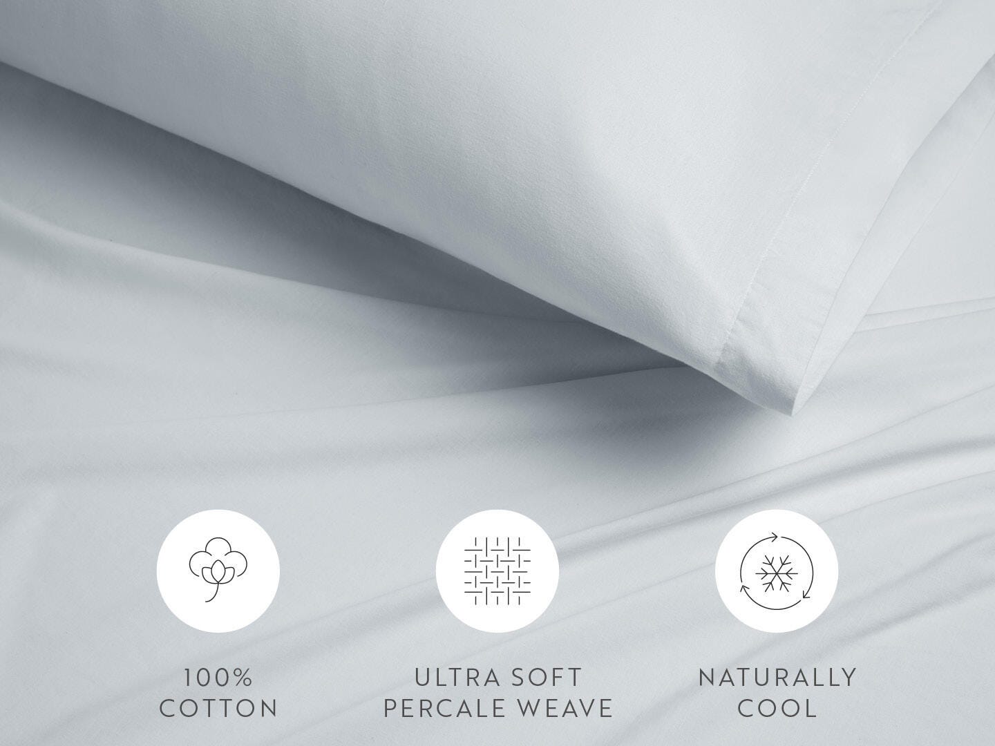 iEnjoy Home Percale 4 Piece Queen Sheet Set, Blue Mist, large