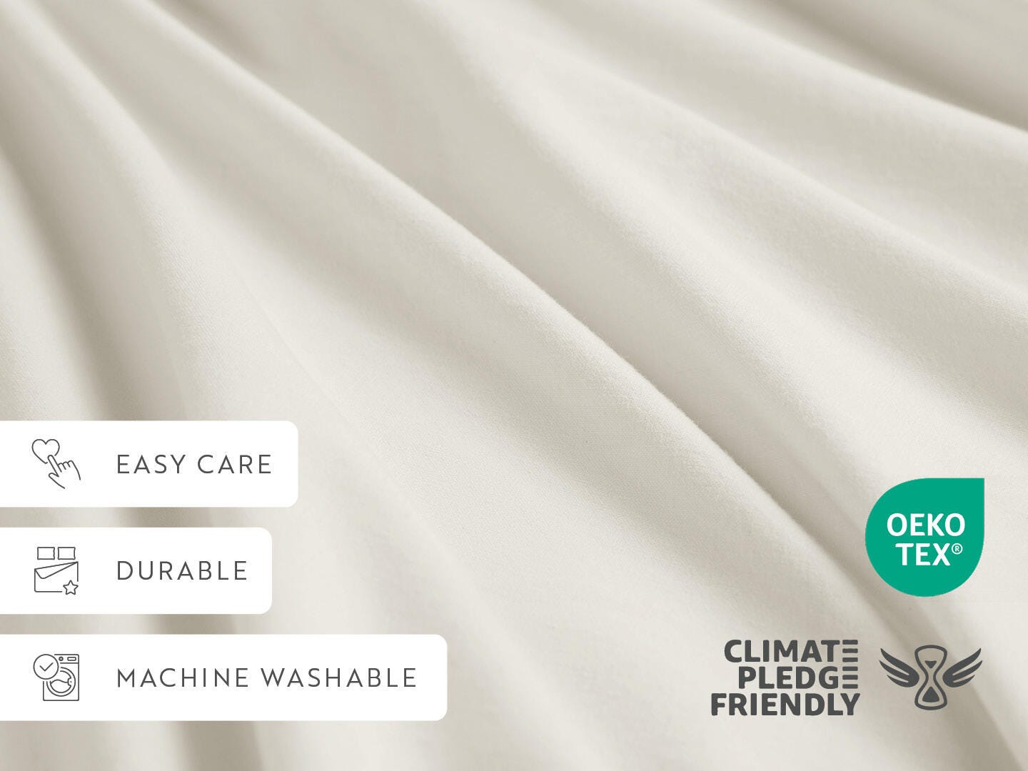 iEnjoy Home Percale 4 Piece Queen Sheet Set, Ivory, large
