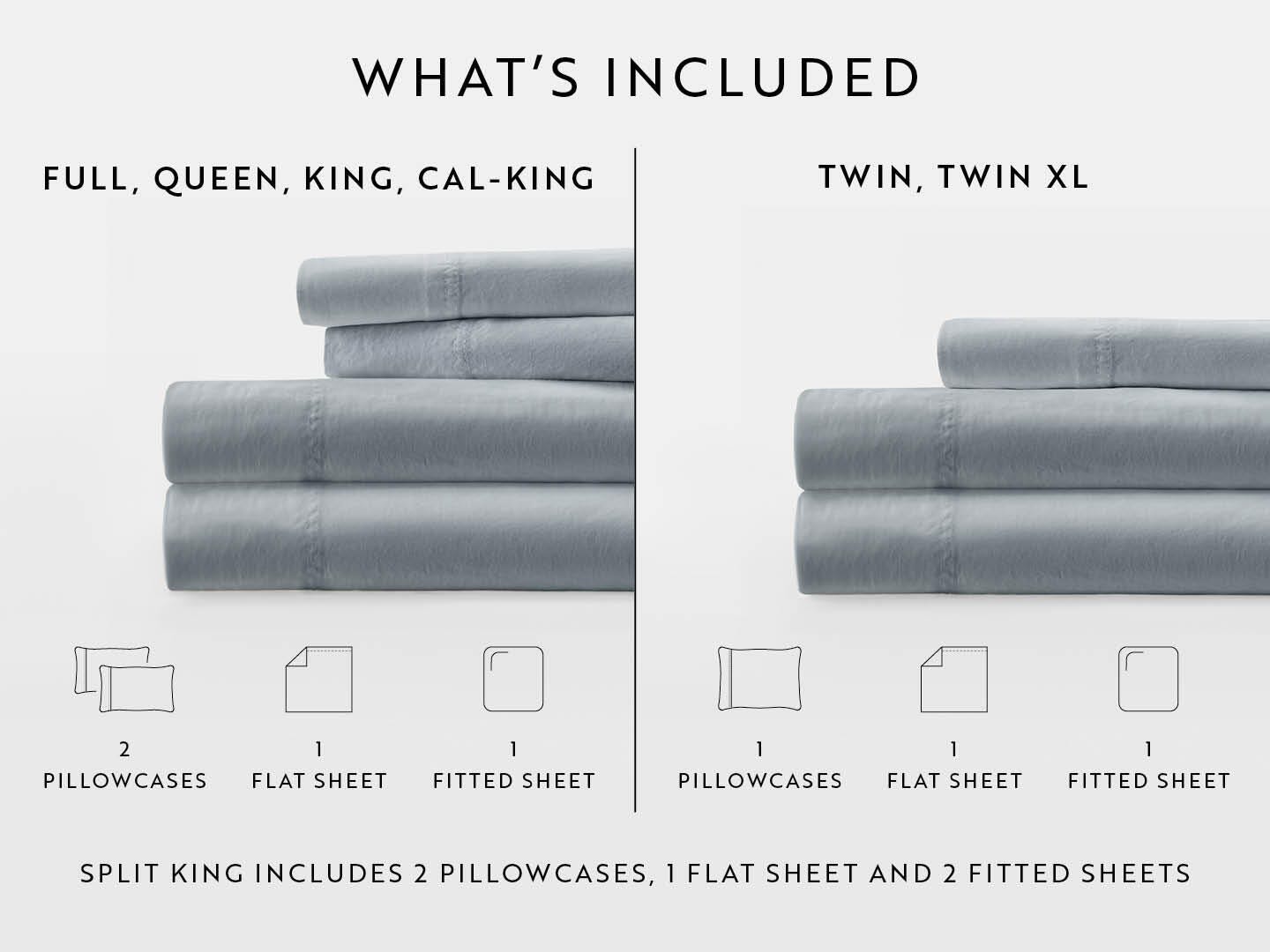 iEnjoy Home Staple 4 Piece Split King Sheet Set, Blue, large