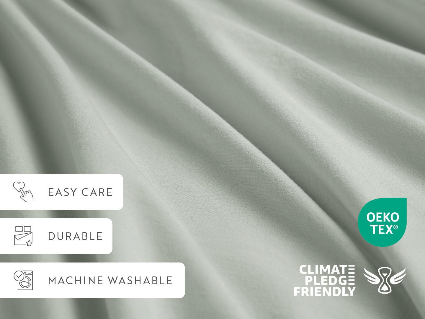 iEnjoy Home Percale 4 Piece Twin Sheet Set, Green Haze, large