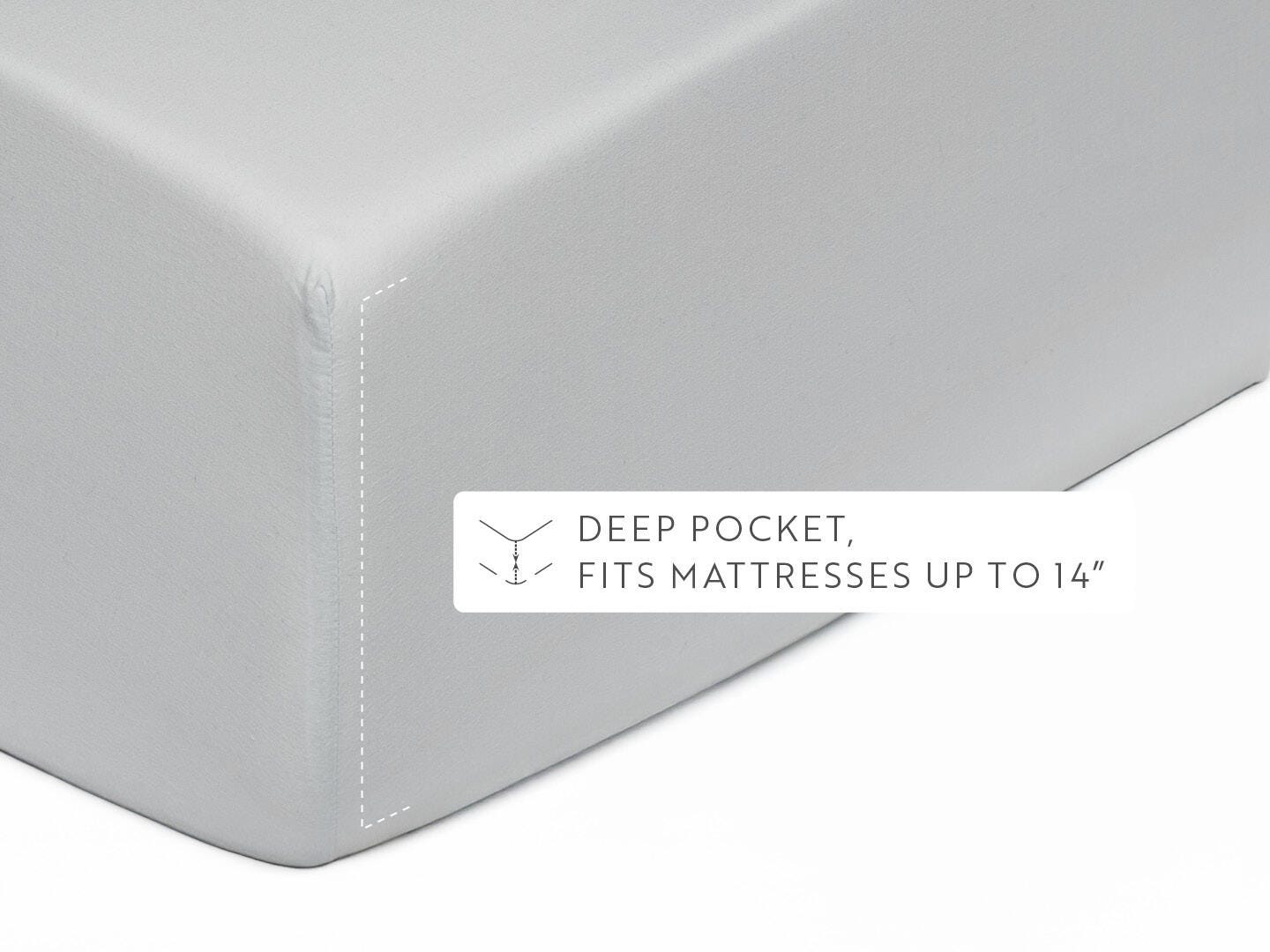 iEnjoy Home Percale 4 Piece Twin Sheet Set, Light Gray, large
