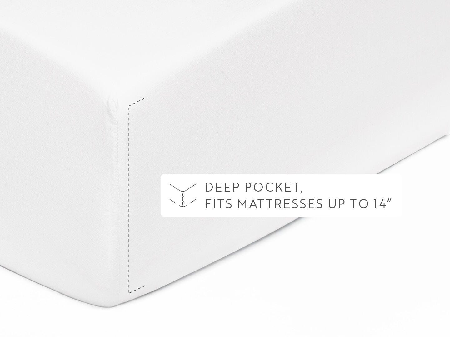 iEnjoy Home Percale 4 Piece Twin Sheet Set, White, large
