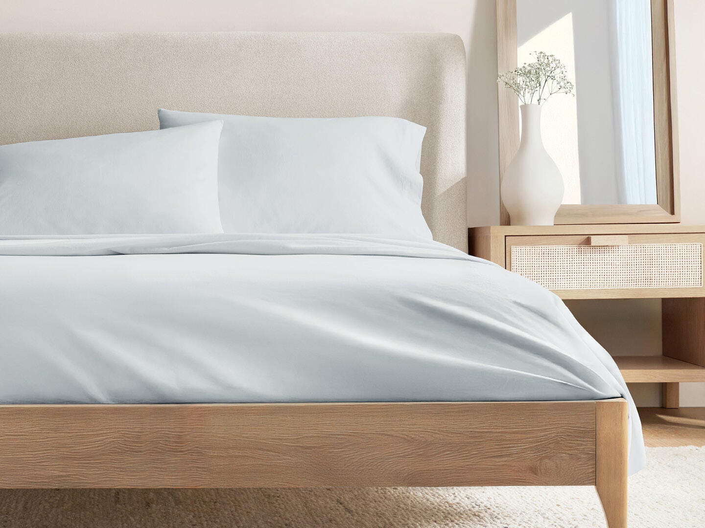 iEnjoy Home Percale 4 Piece Twin Sheet Set, Blue Mist, large