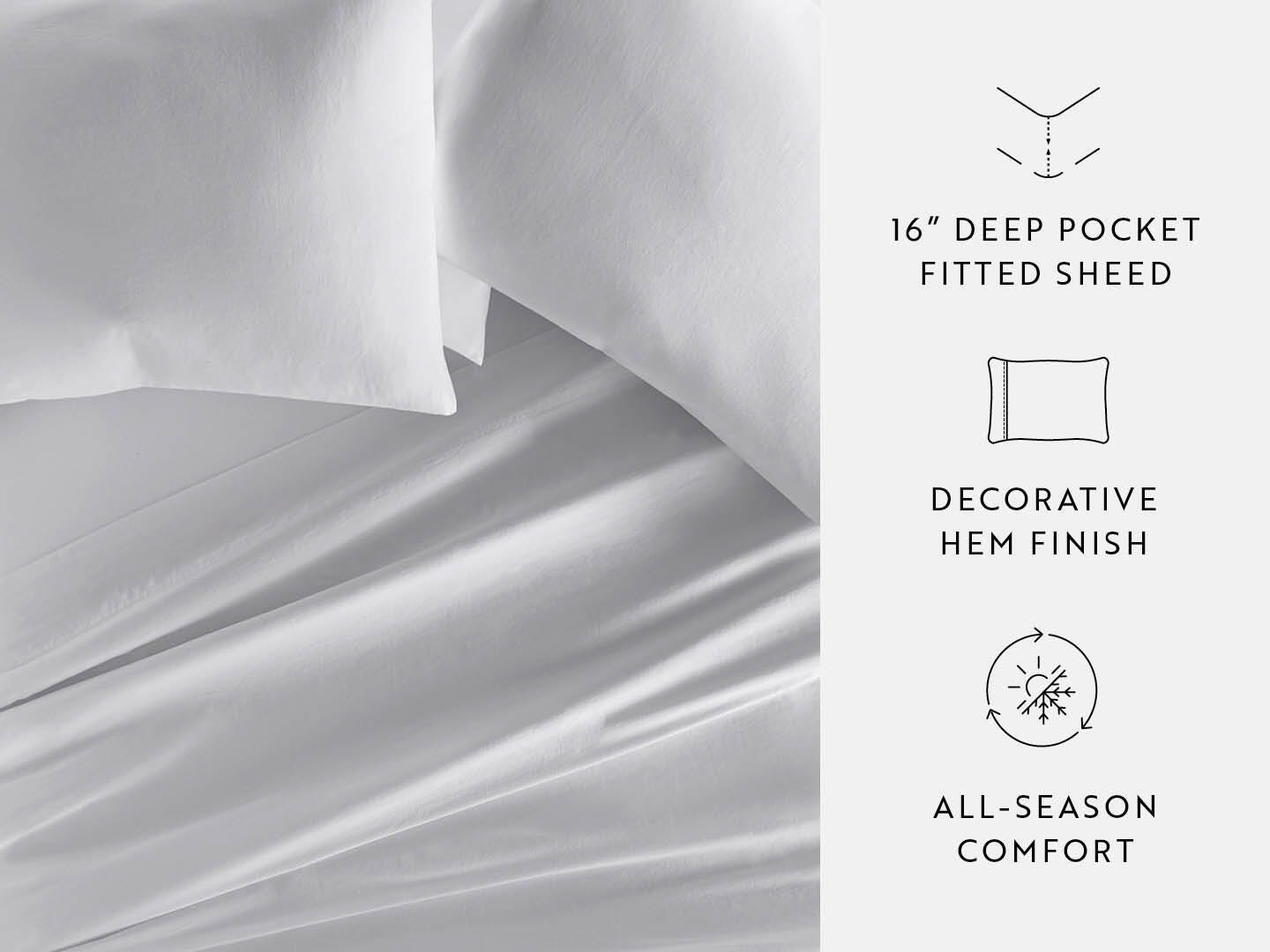 iEnjoy Home Staple 4 Piece Twin Sheet Set, Light Gray, large