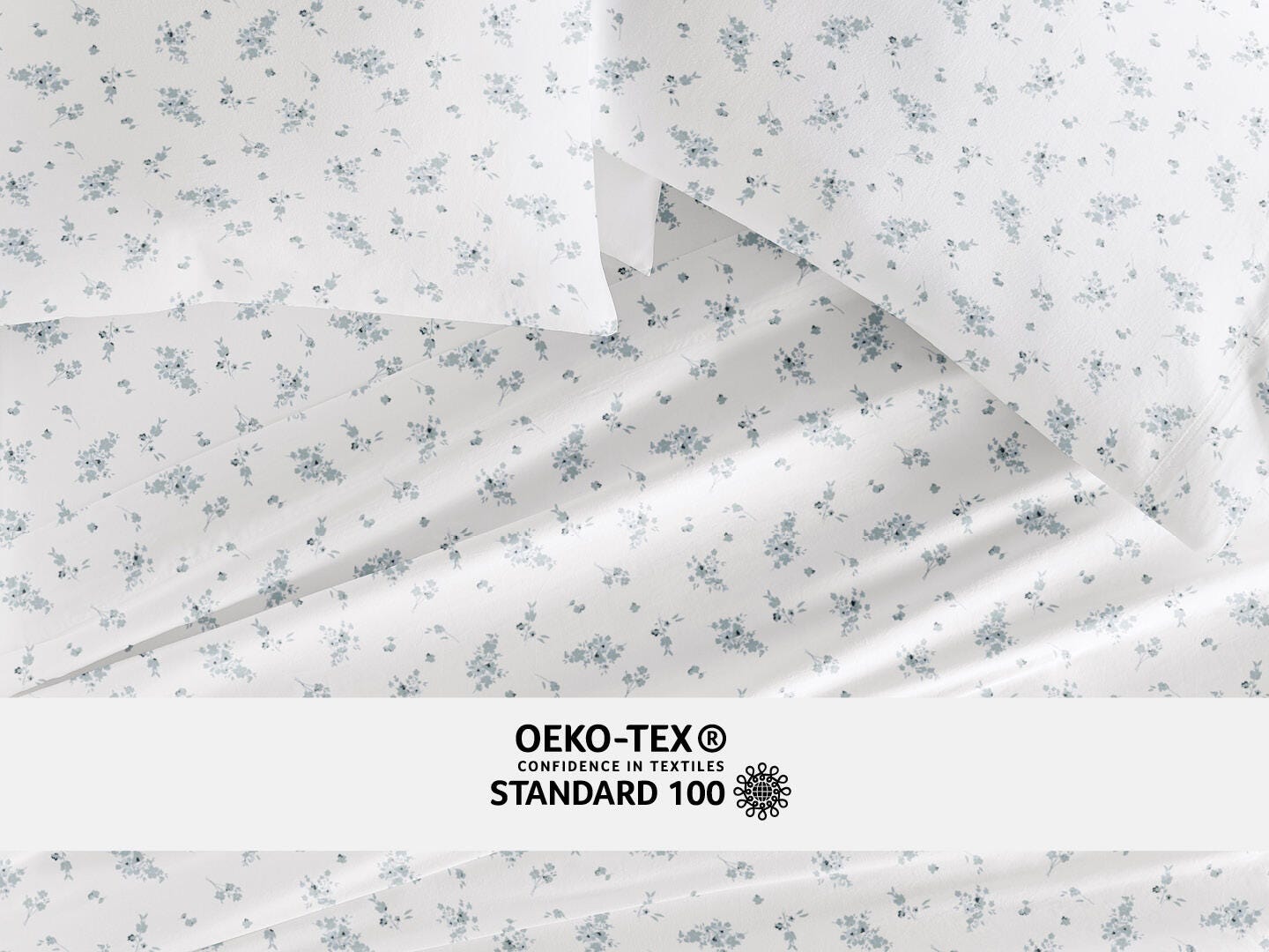 iEnjoy Home Bouquet Bliss 4 Piece California King Sheet Set, Light Blue, large