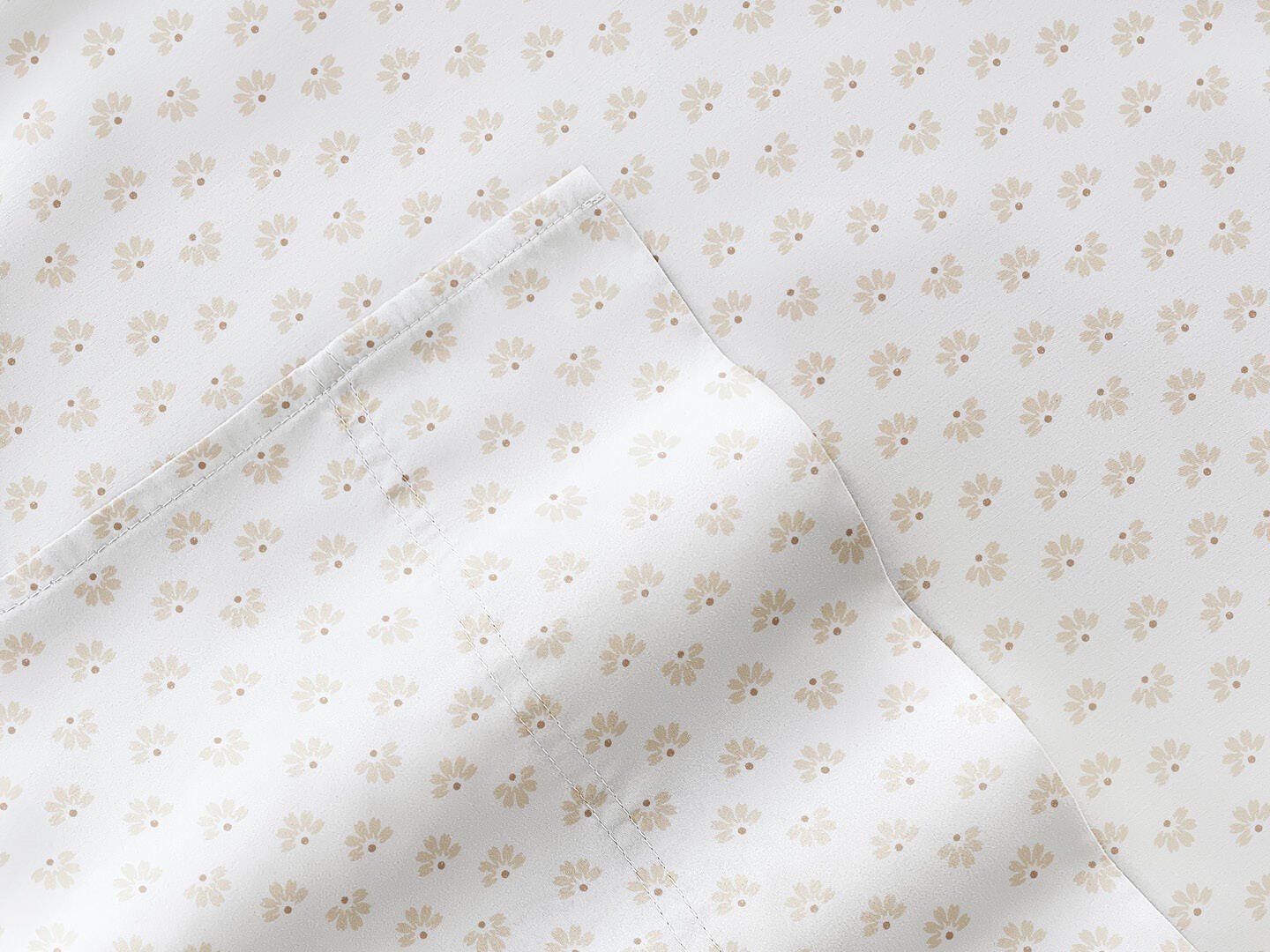 iEnjoy Home Moon Daisies 4 Piece California King Sheet Set, Natural, large