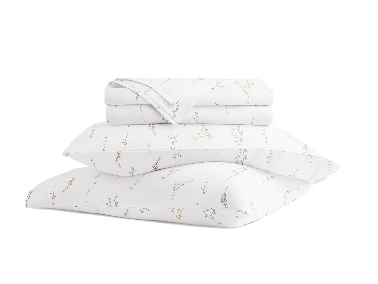 iEnjoy Home Wild Garden 4 Piece California King Sheet Set, White, rollover