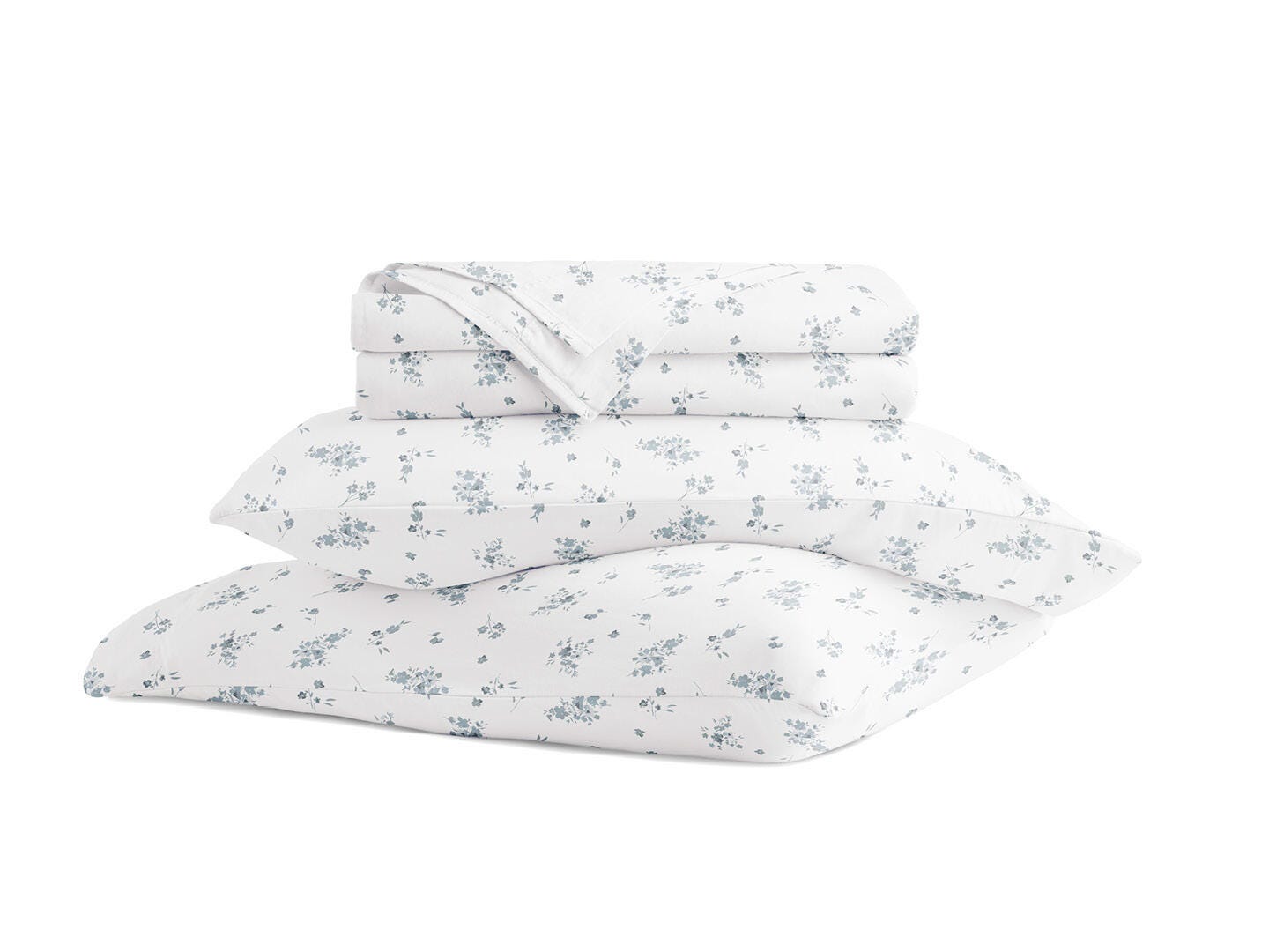 iEnjoy Home Bouquet Bliss 4 Piece Full Sheet Set, Light Blue, rollover
