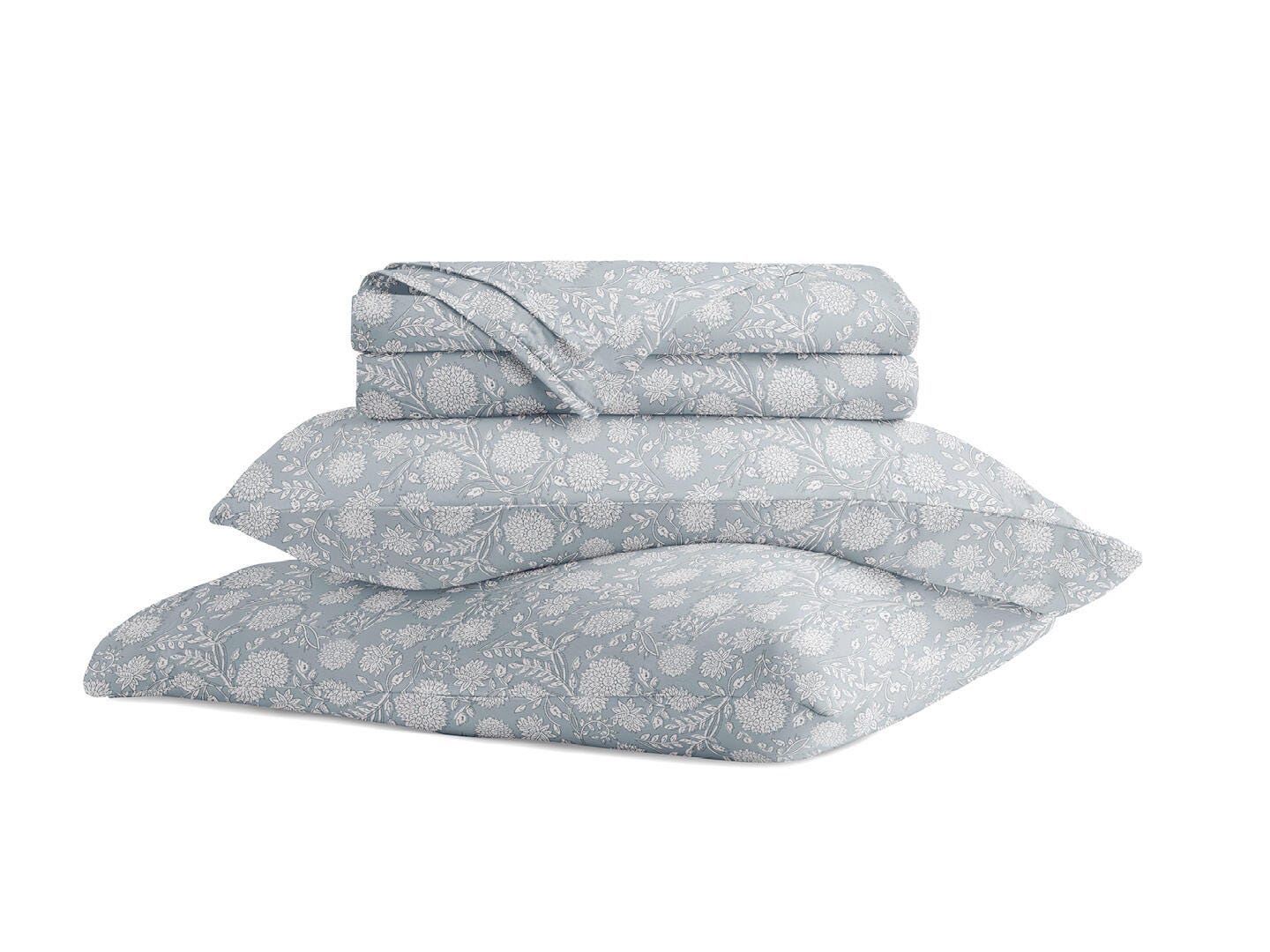 iEnjoy Home Bohemian Garden 4 Piece Queen Sheet Set, Blue, rollover