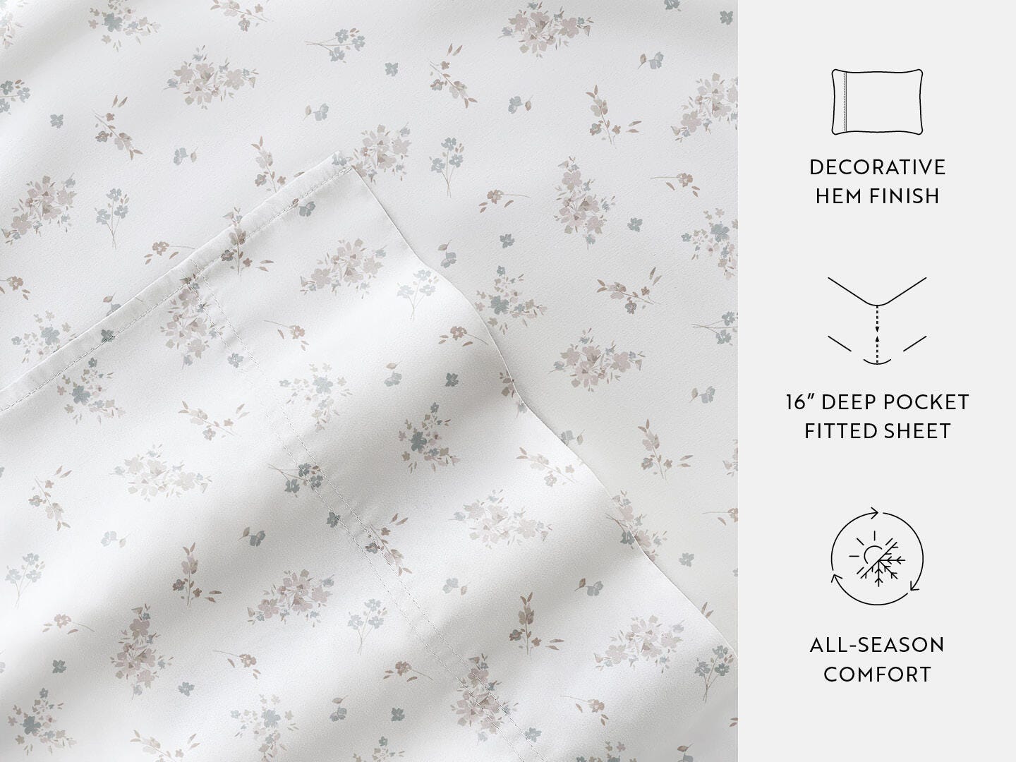 iEnjoy Home Bouquet Bliss 4 Piece Queen Sheet Set, Pink, large