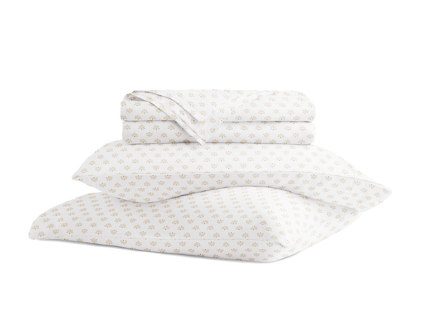 iEnjoy Home Moon Daisies 4 Piece Queen Sheet Set, Natural, rollover