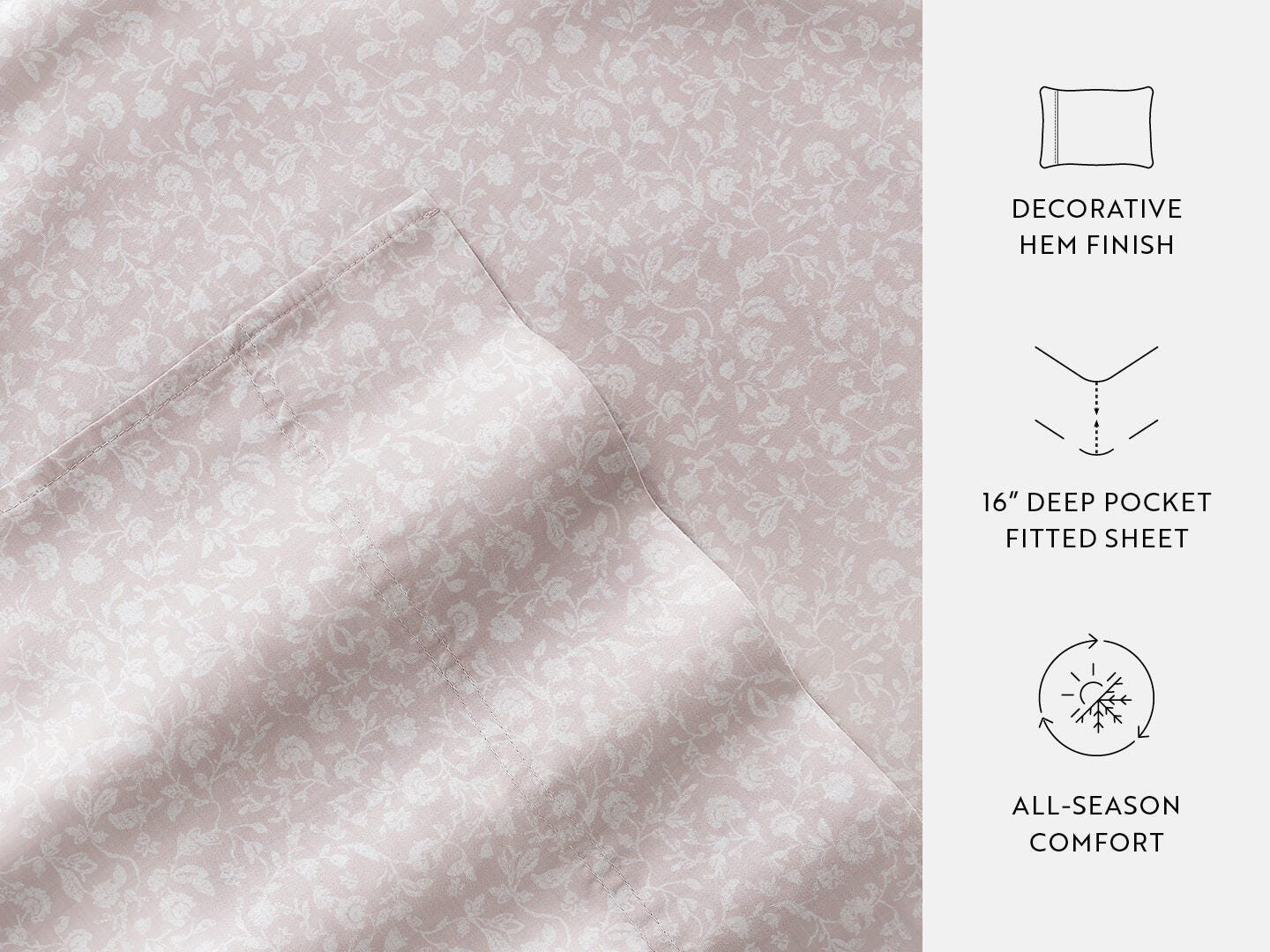 iEnjoy Home Rustic Jacobean 4 Piece Queen Sheet Set, Mauve, large