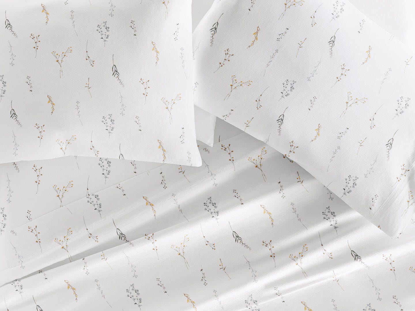 iEnjoy Home Wild Garden 4 Piece Queen Sheet Set, White, large