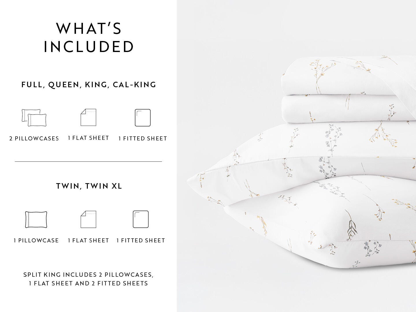 iEnjoy Home Wild Garden 4 Piece Queen Sheet Set, White, large