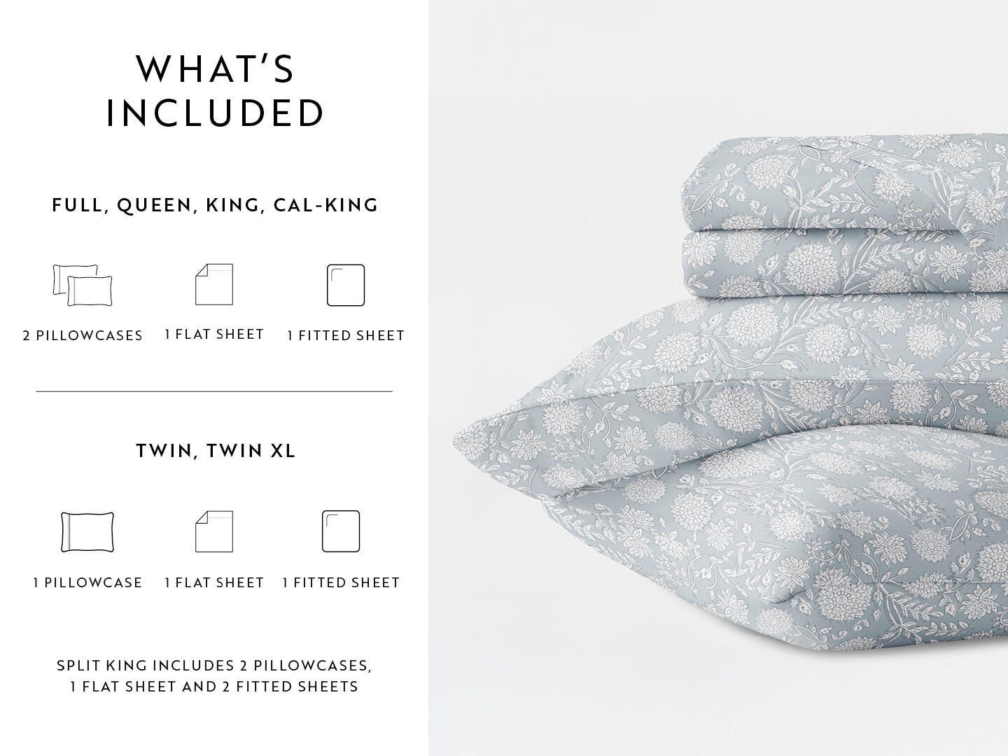 iEnjoy Home Bohemian Garden 4 Piece Twin Sheet Set, Blue, large