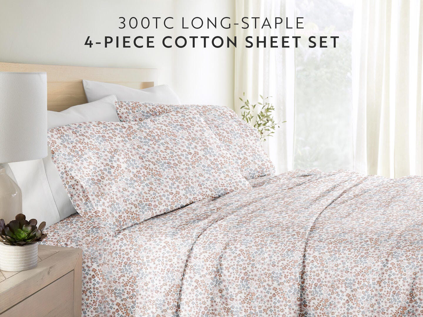 iEnjoy Home Garden Bloom 4 Piece Twin Sheet Set, Multi, large