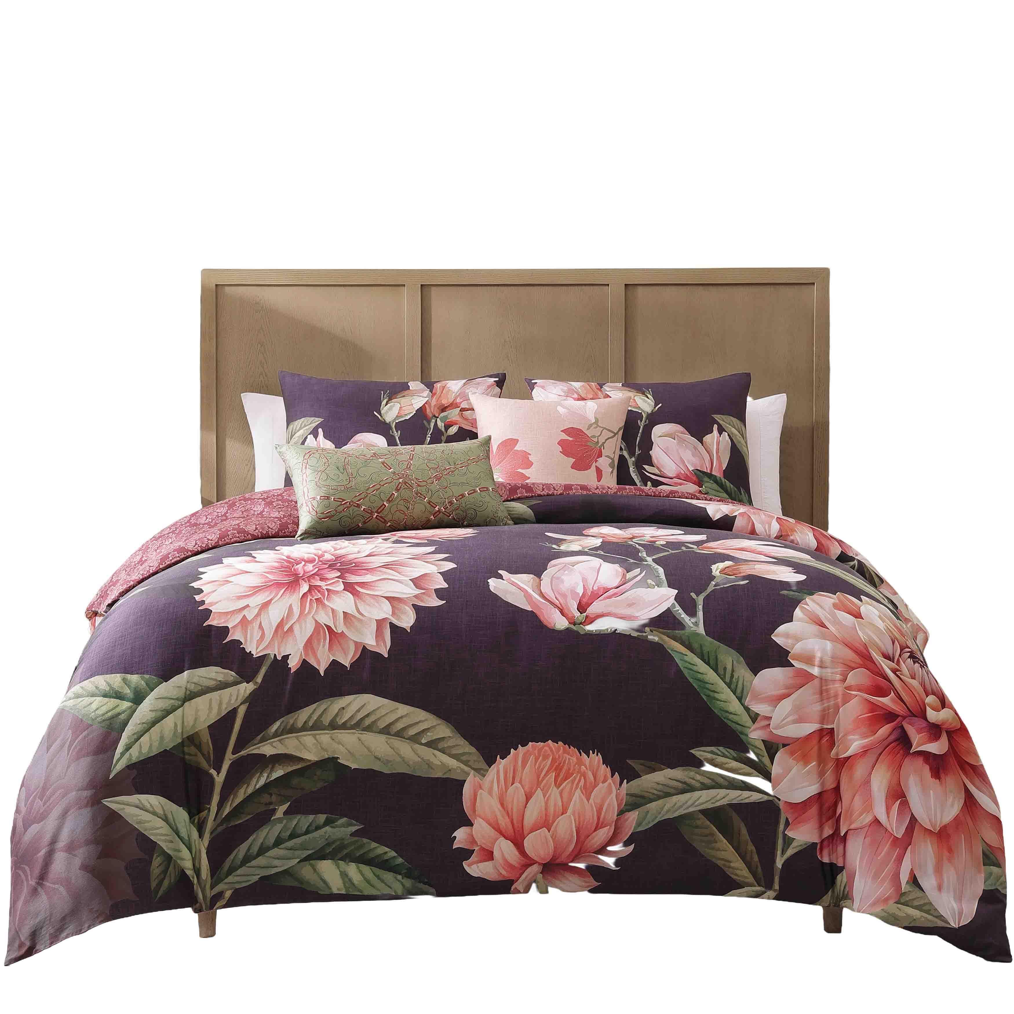 Bebejan Blush 5-Piece King Reversible Comforter Set, Purple, rollover