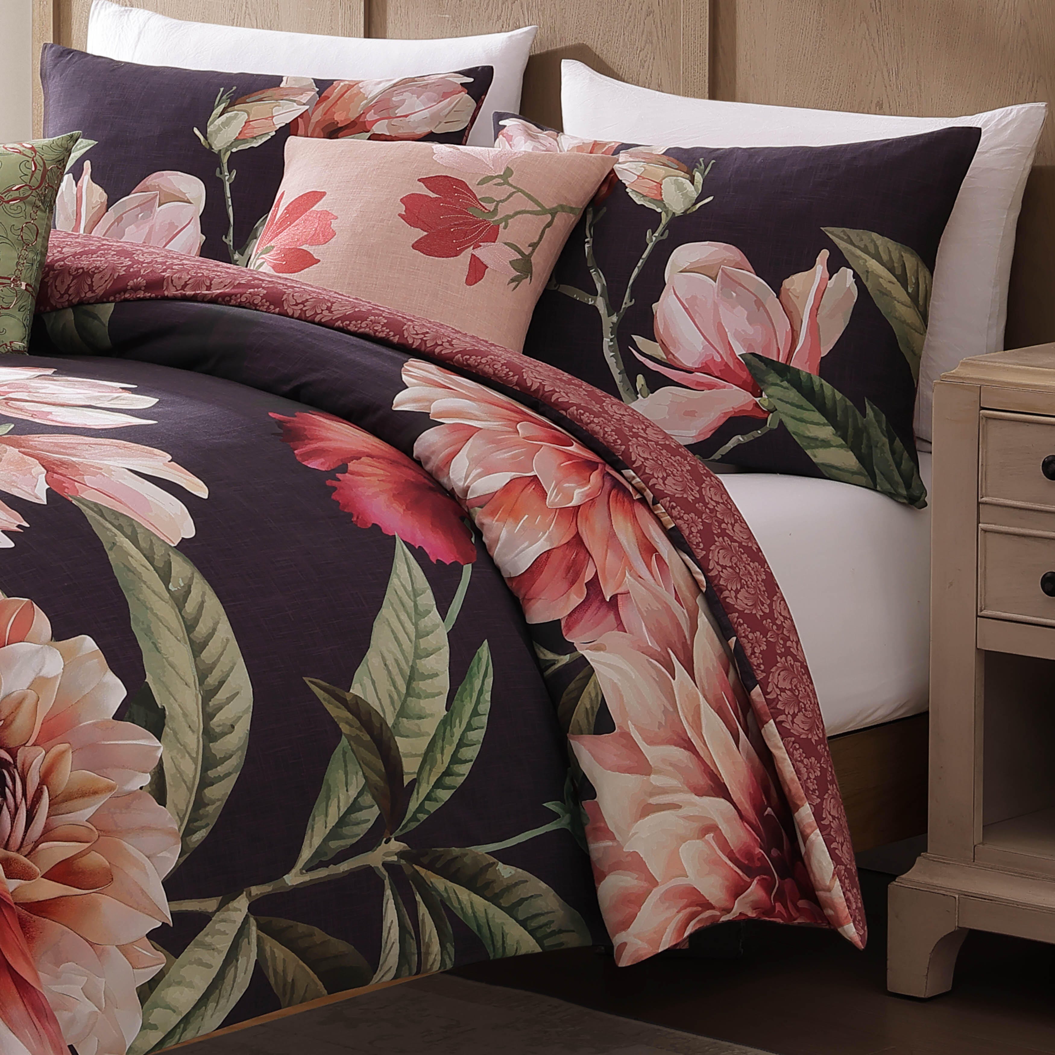 Bebejan Blush 5-Piece King Reversible Comforter Set, Purple, large