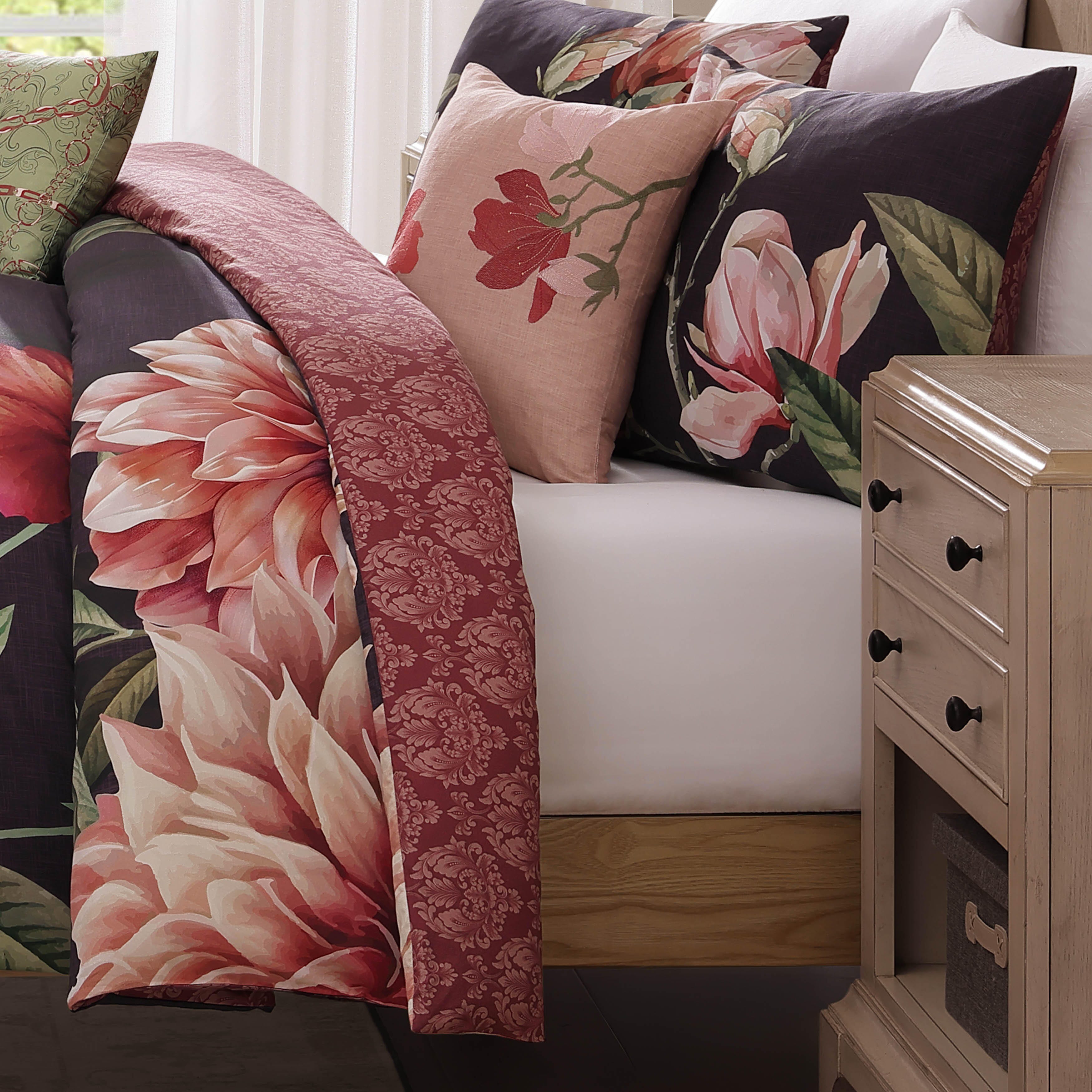 Bebejan Blush 5-Piece King Reversible Comforter Set, Purple, large