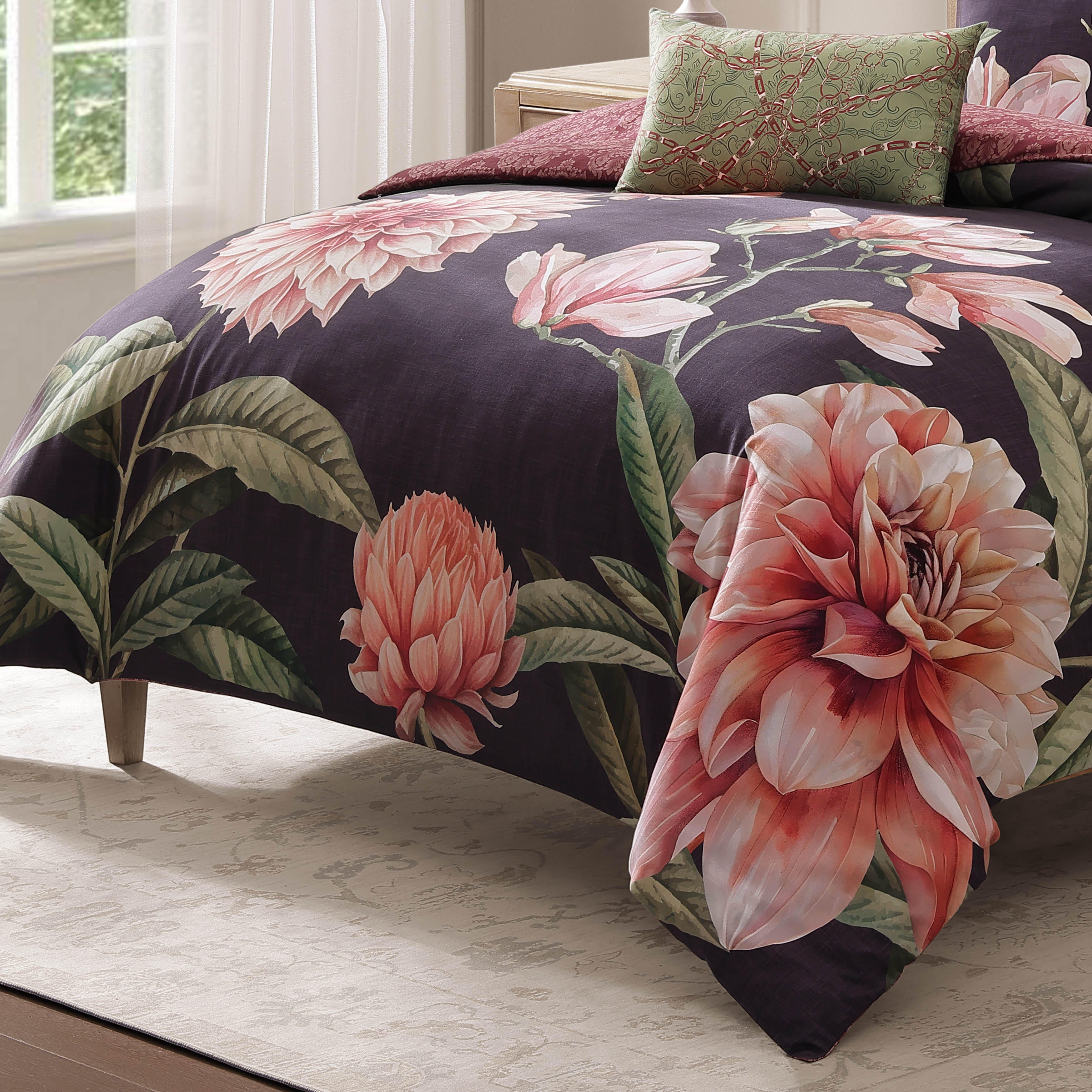Bebejan Blush 5-Piece King Reversible Comforter Set, Purple, large