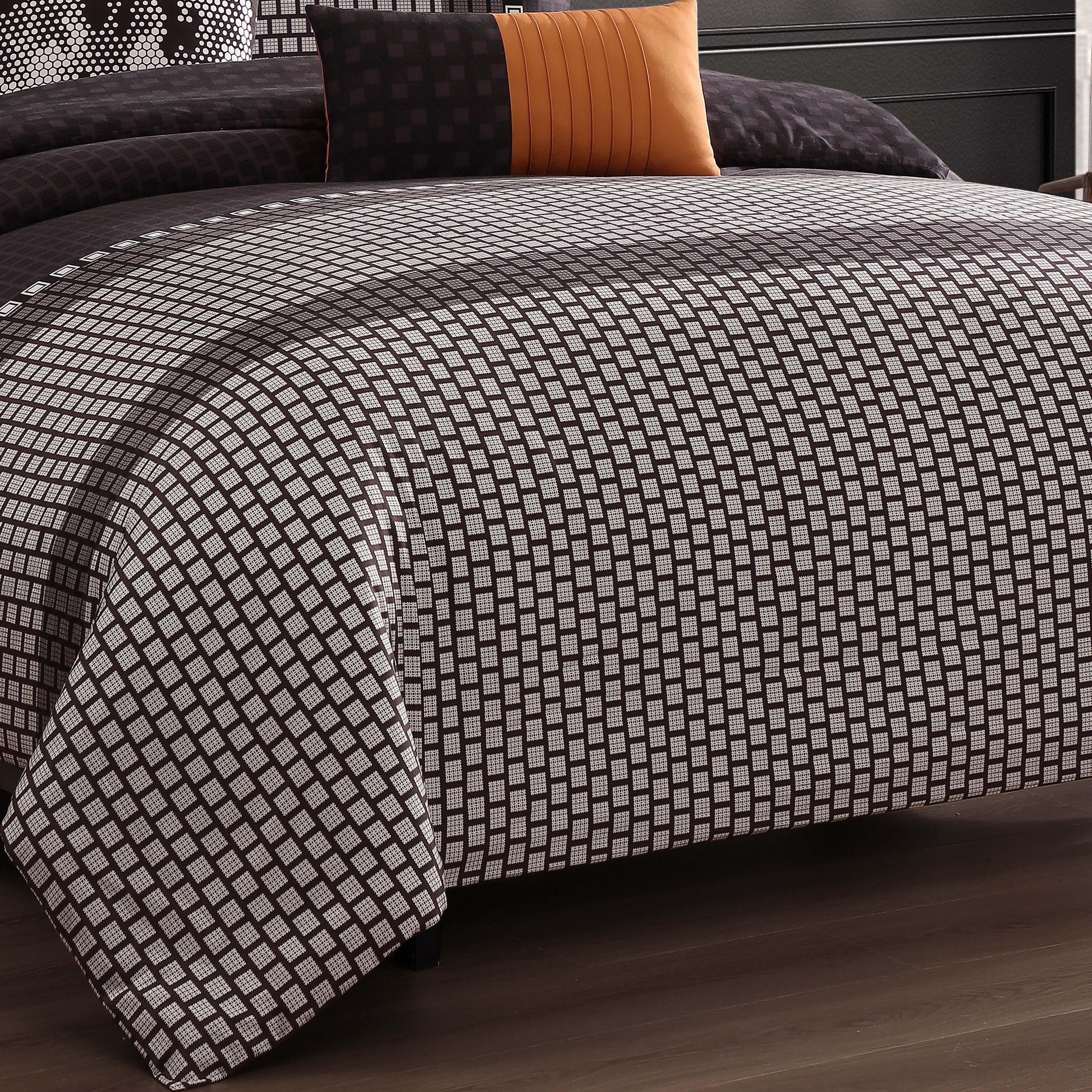 Bebejan Linear Luxe 5-Piece King Reversible Comforter Set, Purple, large