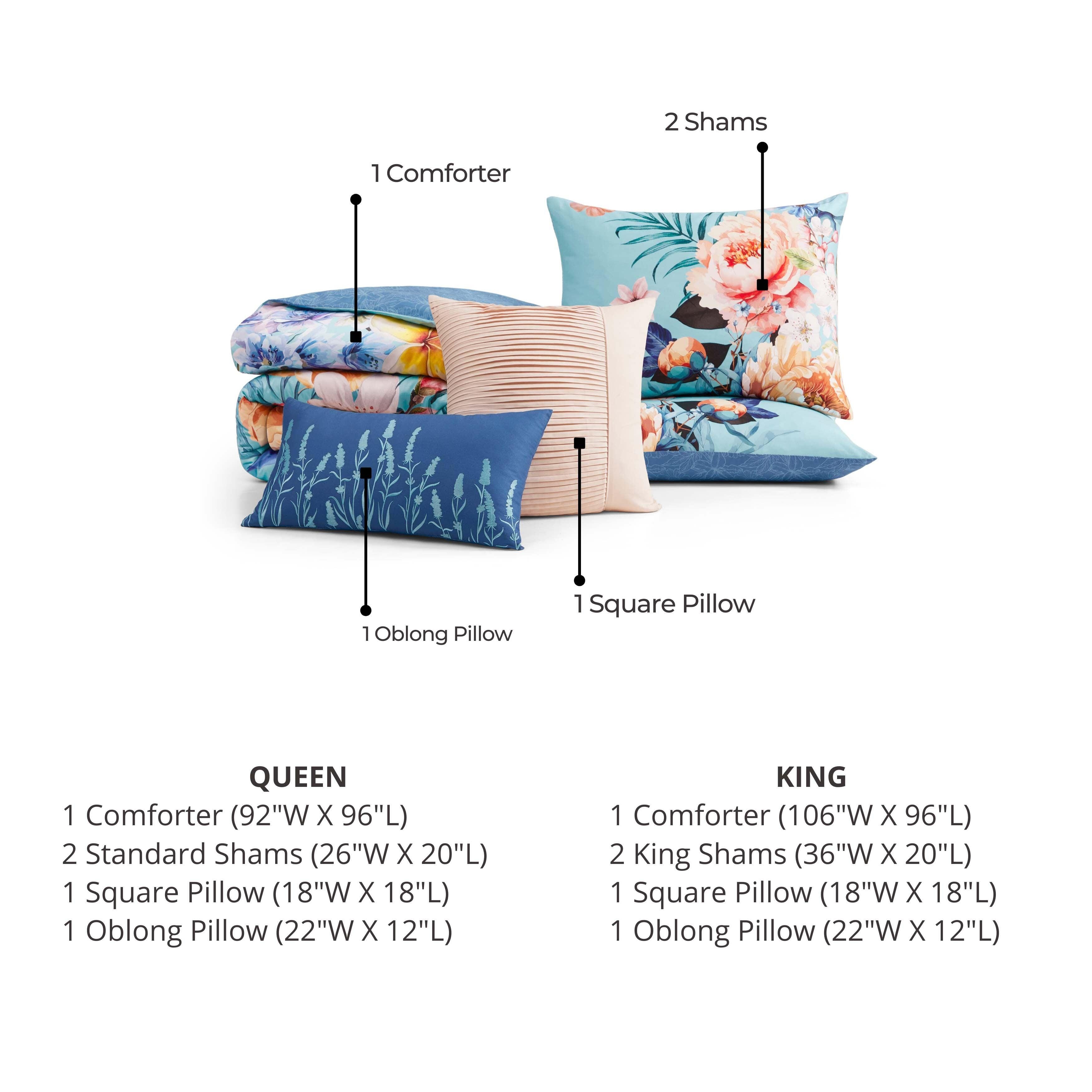 Bebejan Turquoise 5-Piece Queen Reversible Comforter Set, Teal, large
