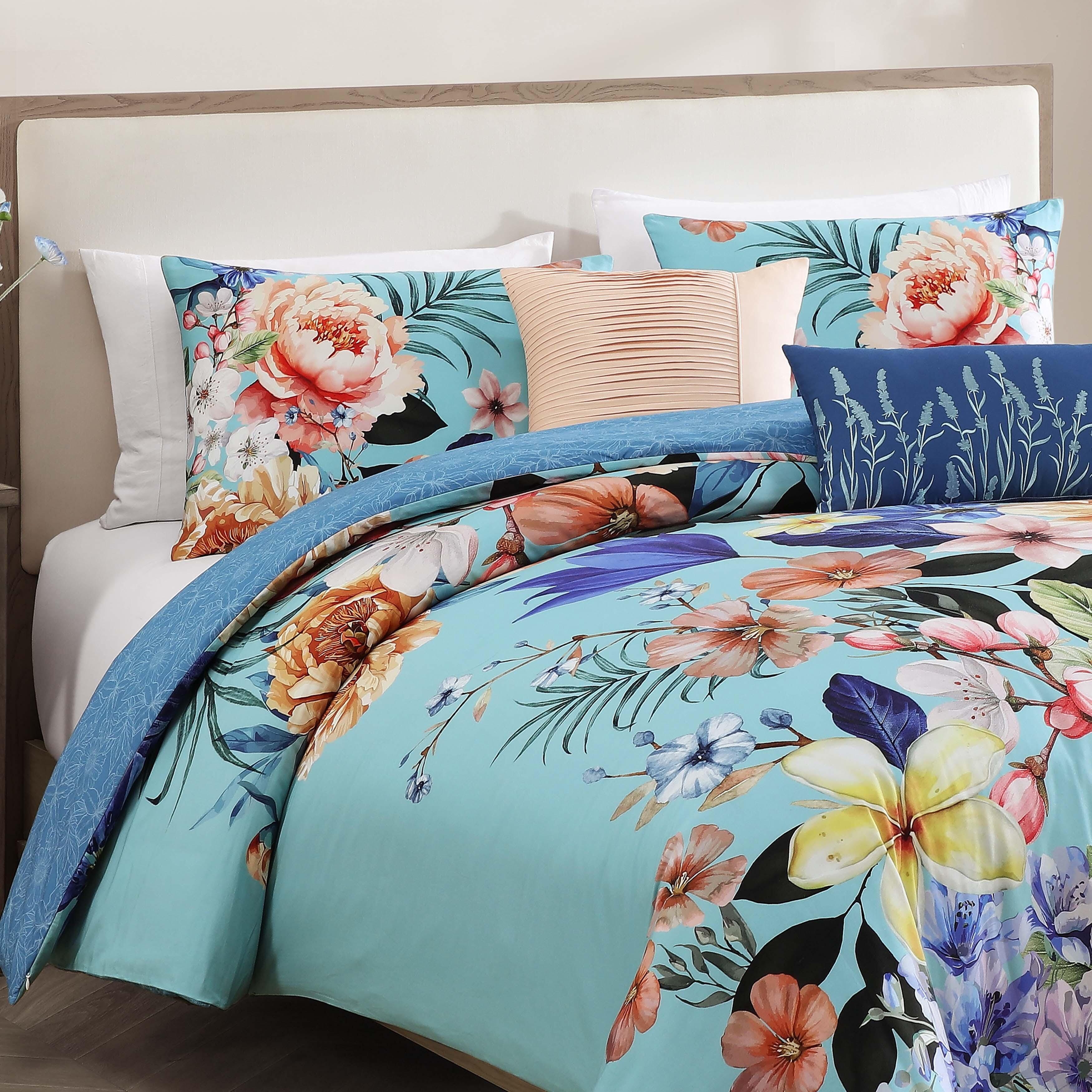 Bebejan Turquoise 5-Piece Queen Reversible Comforter Set, Teal, large