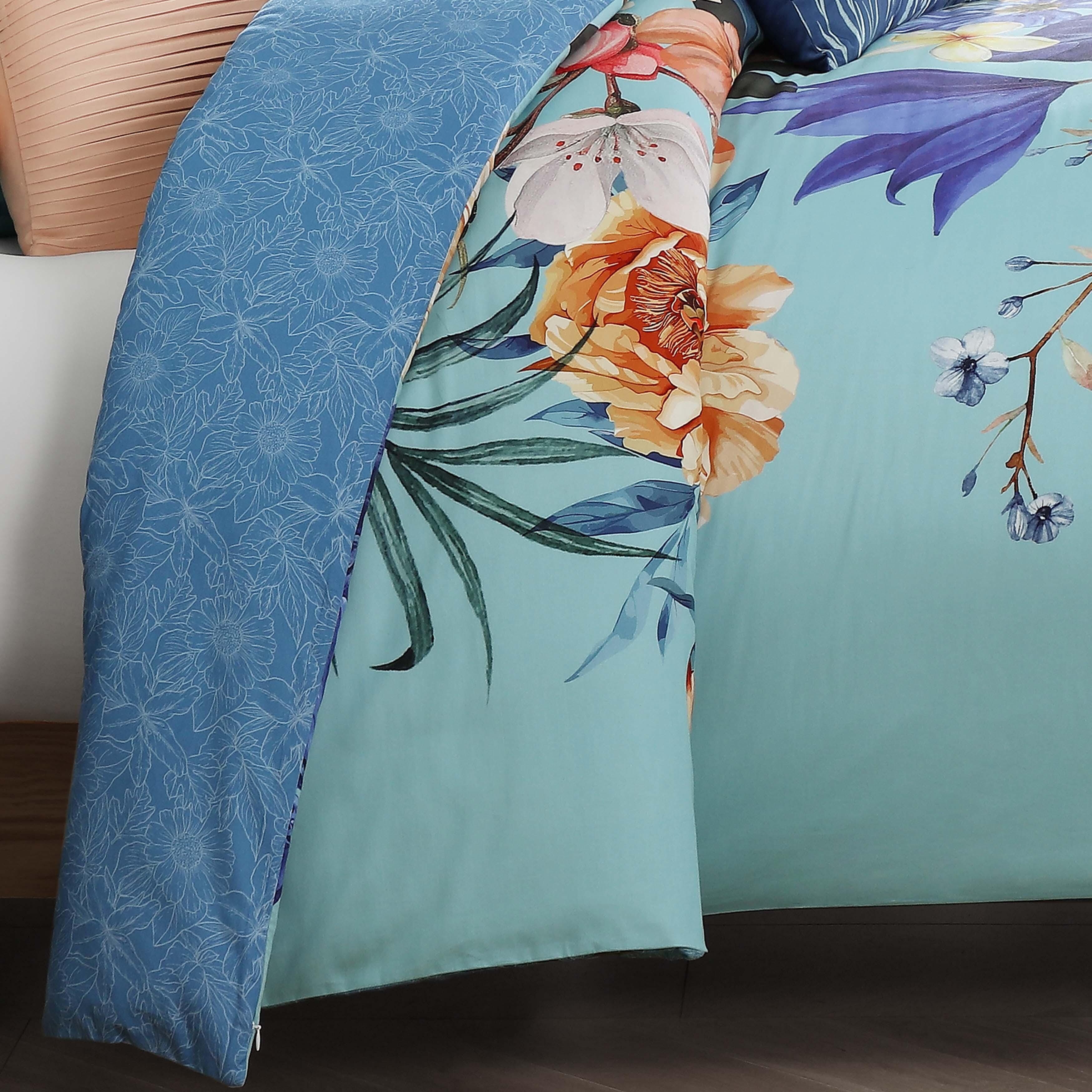 Bebejan Turquoise 5-Piece Queen Reversible Comforter Set, Teal, large