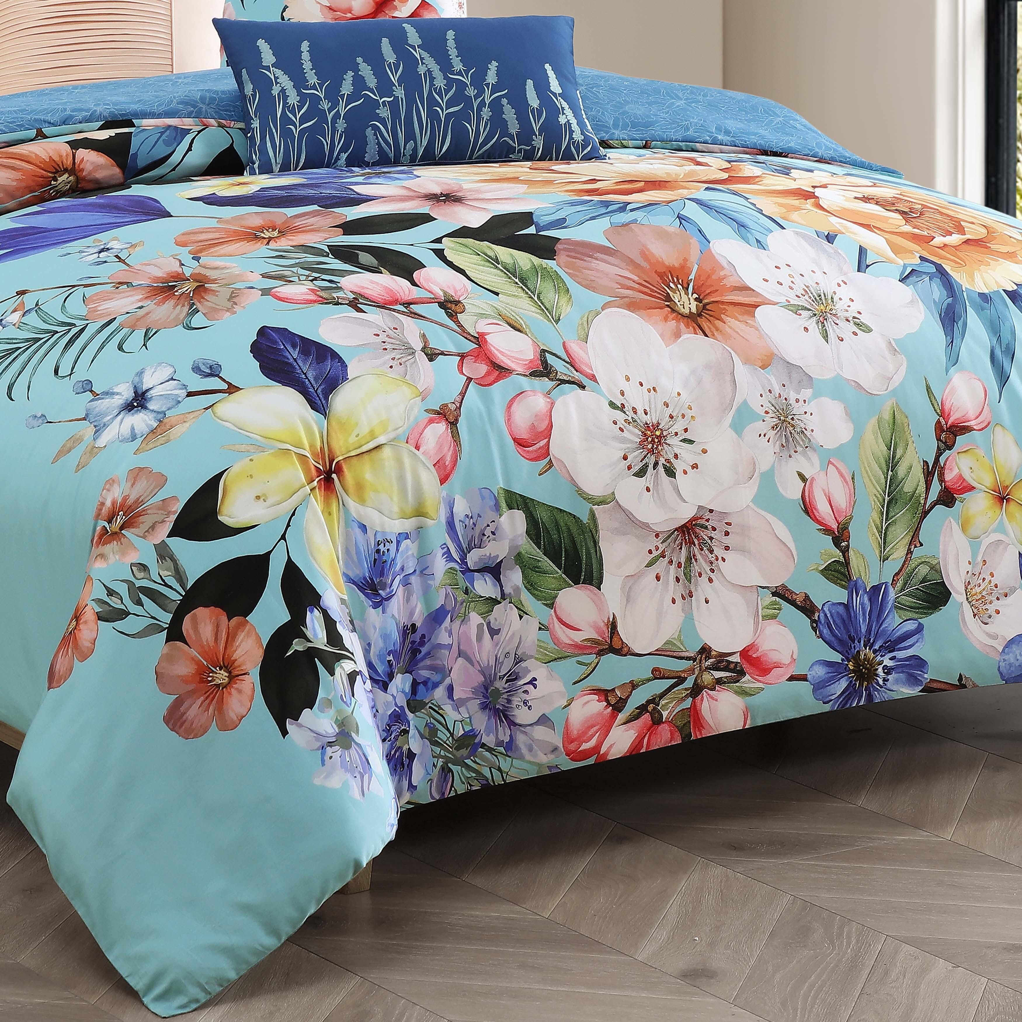Bebejan Turquoise 5-Piece Queen Reversible Comforter Set, Teal, large