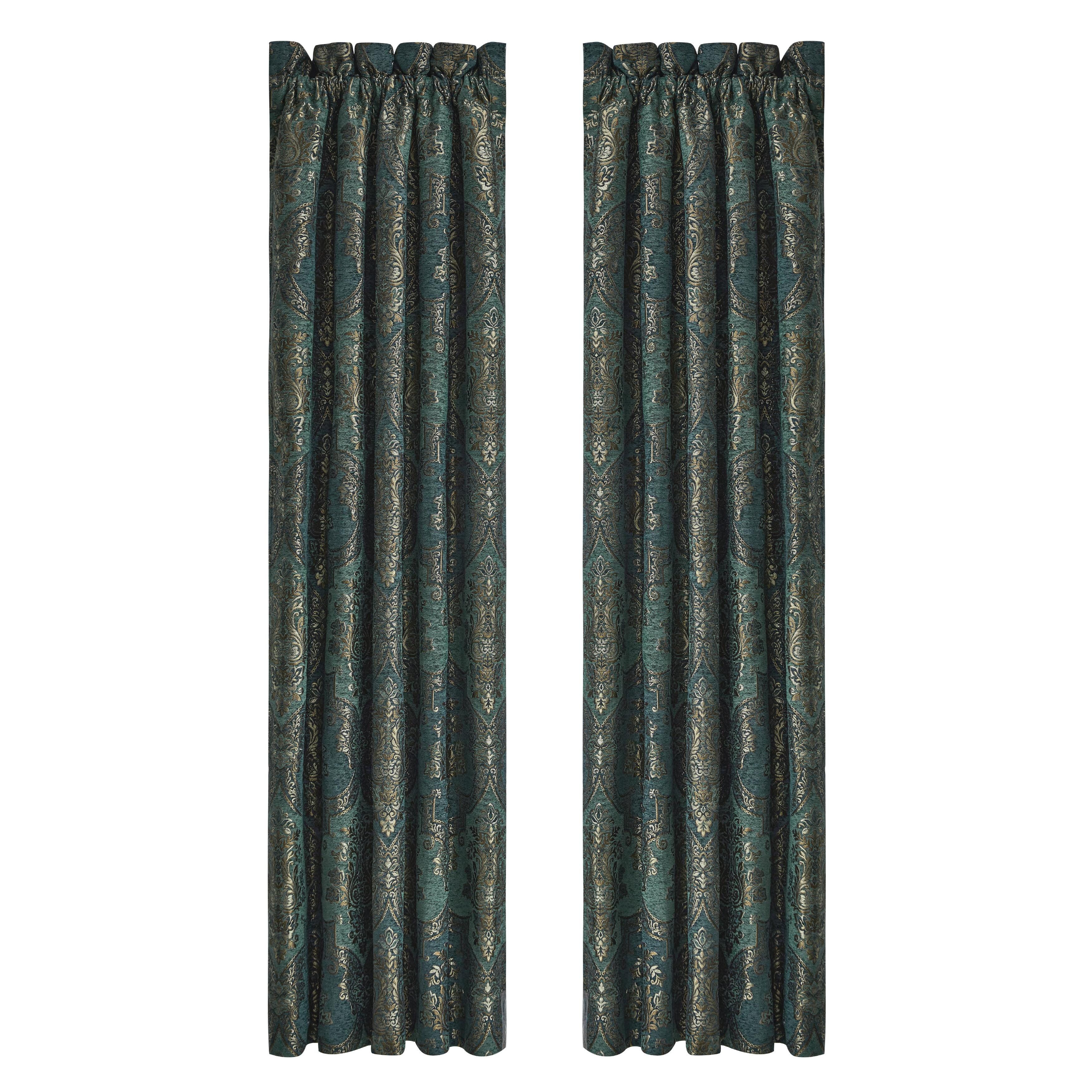 J. Queen New York Nancy Window Panel Pair, Teal, large