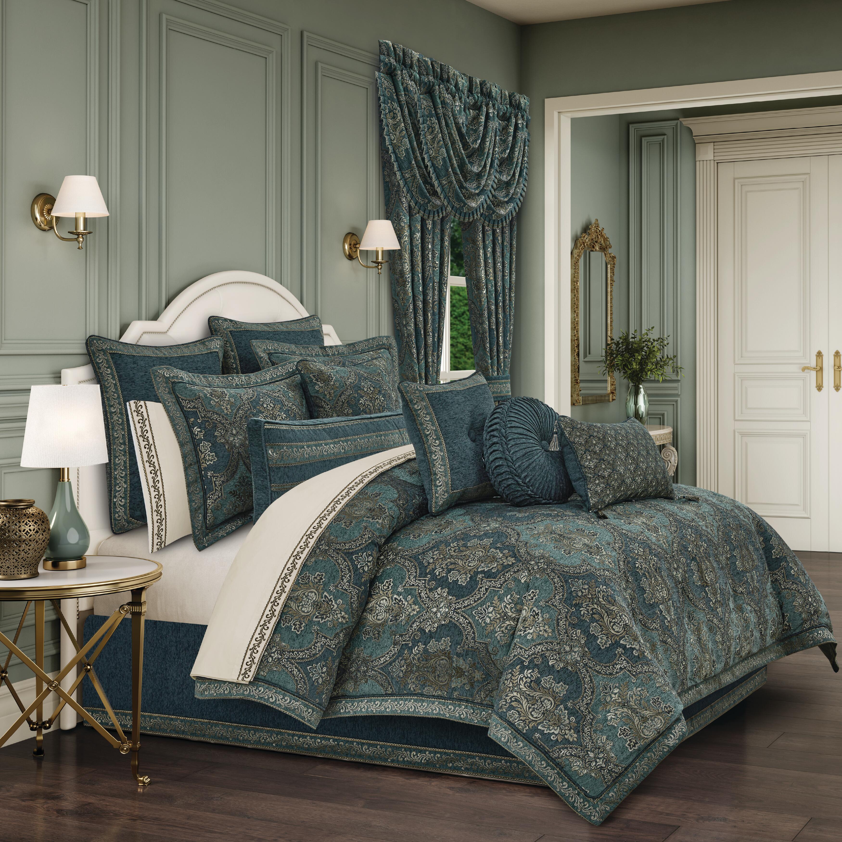 J. Queen New York Nancy Queen 4-Piece Comforter Set, Teal, large