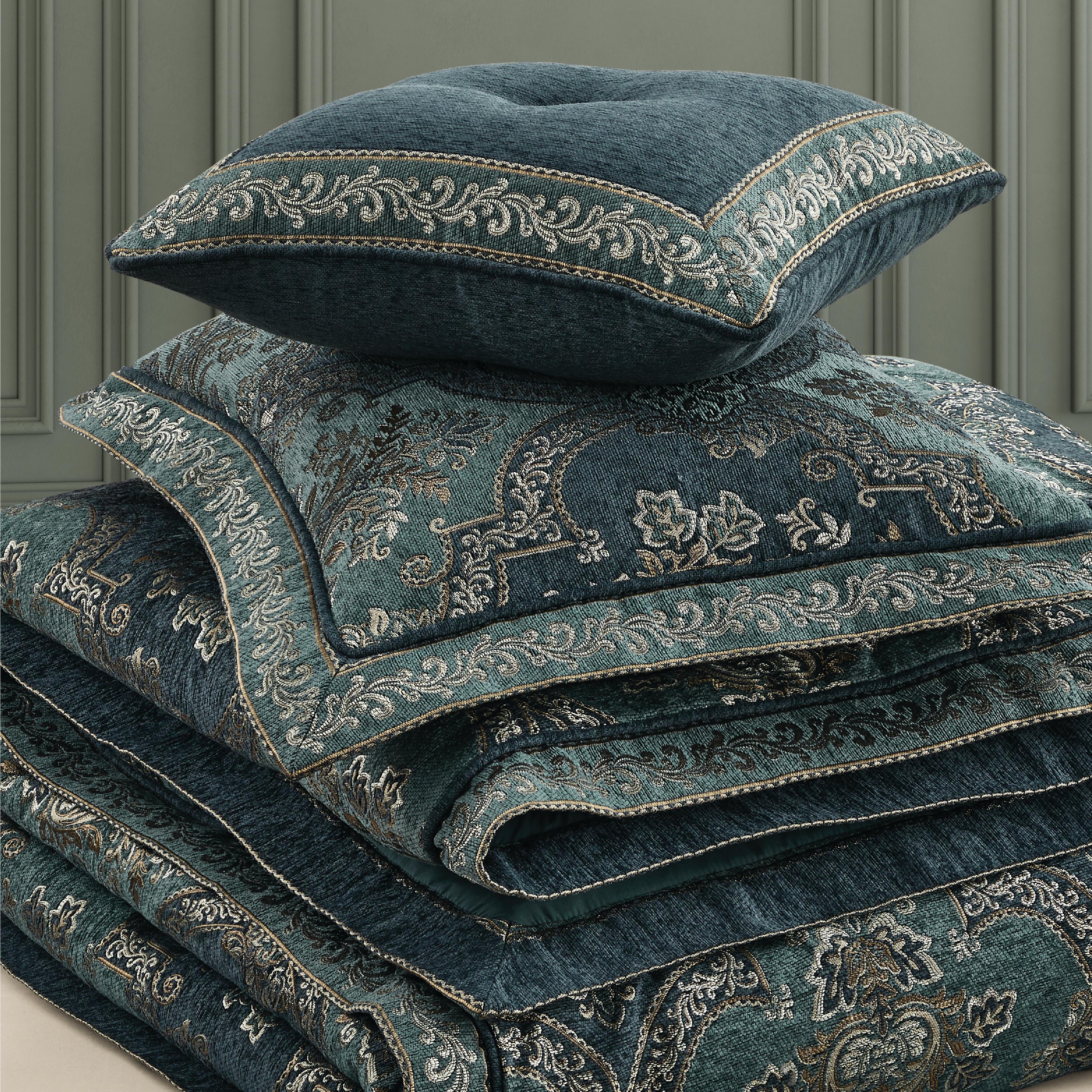J. Queen New York Nancy Queen 4-Piece Comforter Set, Teal, large