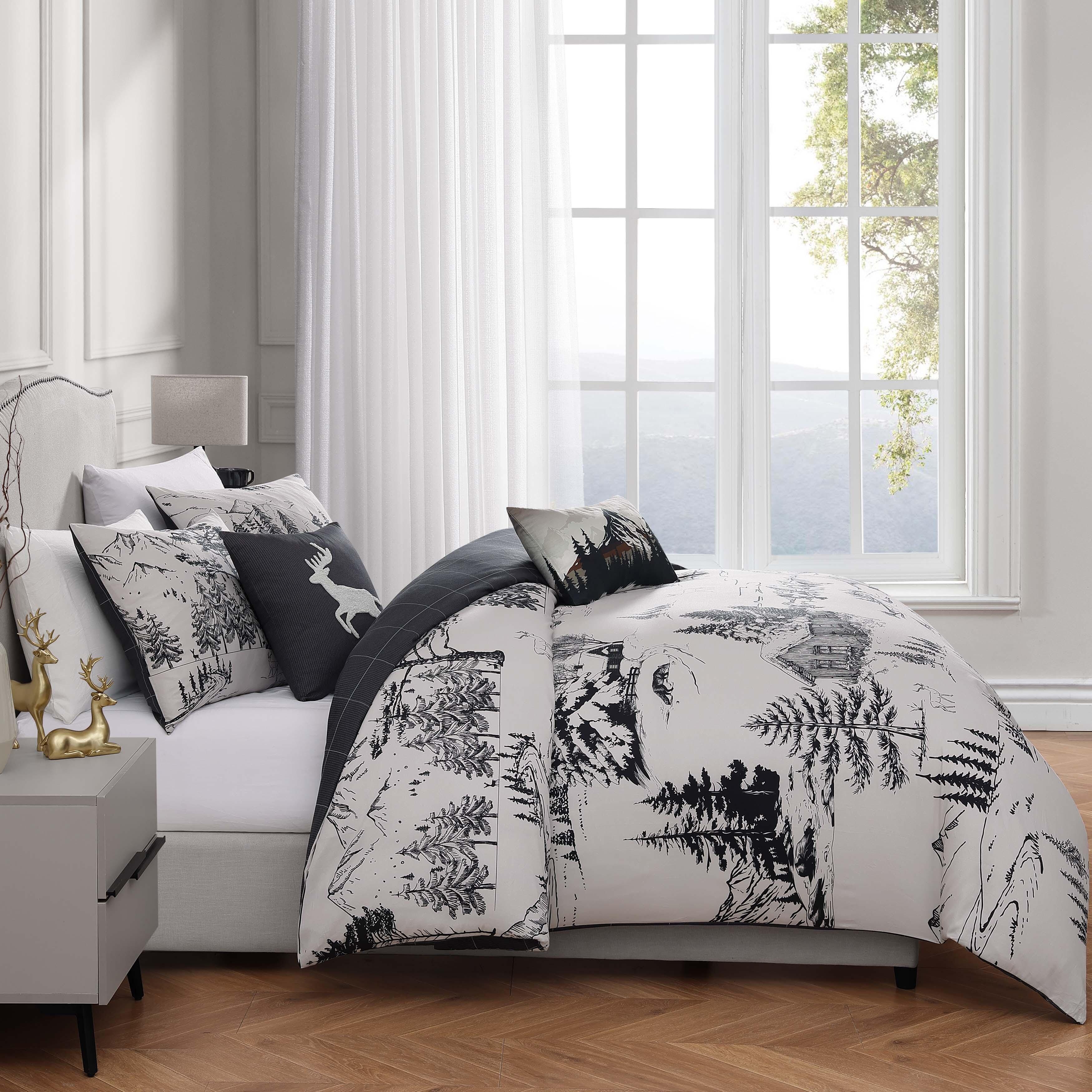 Bebejan Rocky Mountains 5-Piece King Comforter Set, Ivory, large