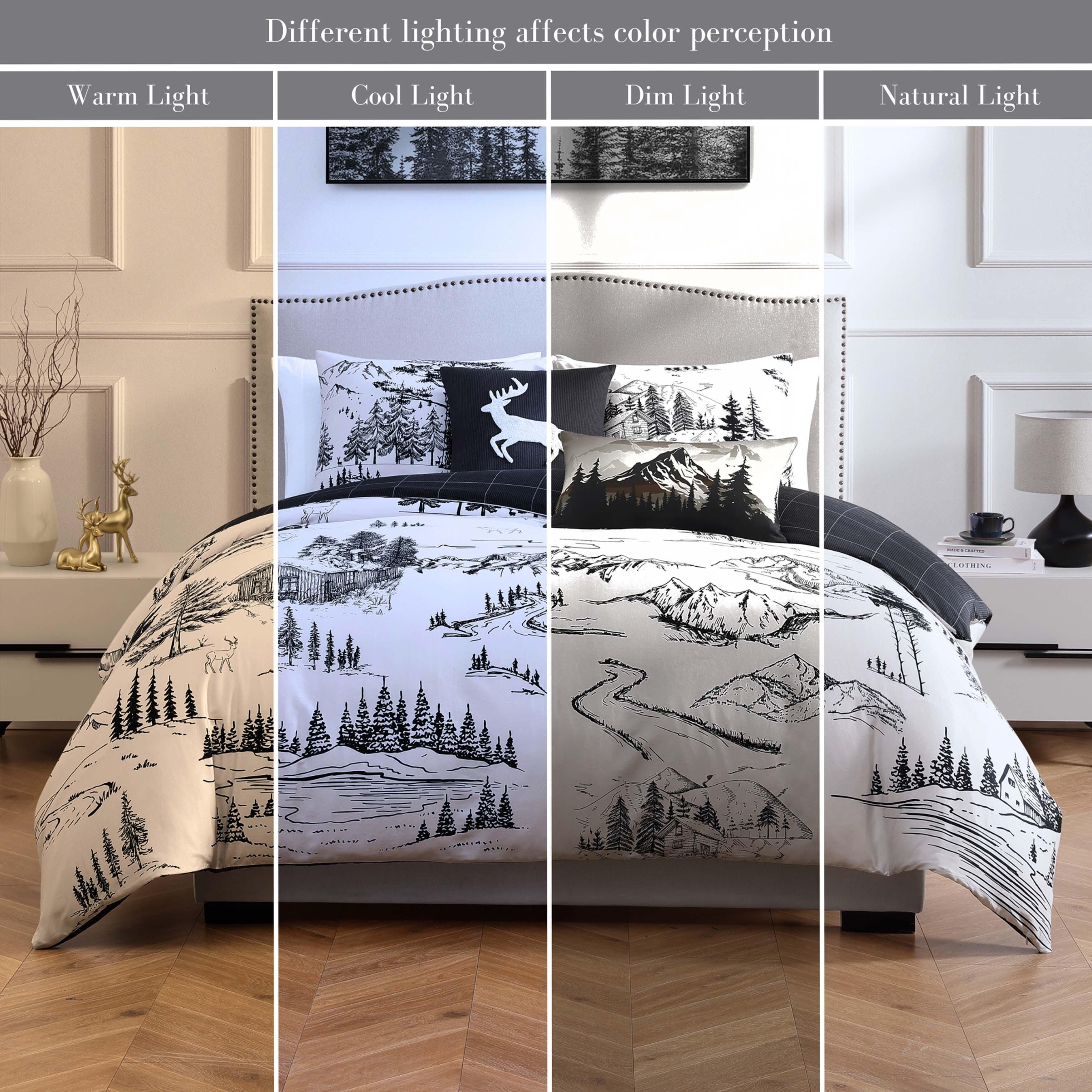 Bebejan Rocky Mountains 5-Piece King Comforter Set, Ivory, large