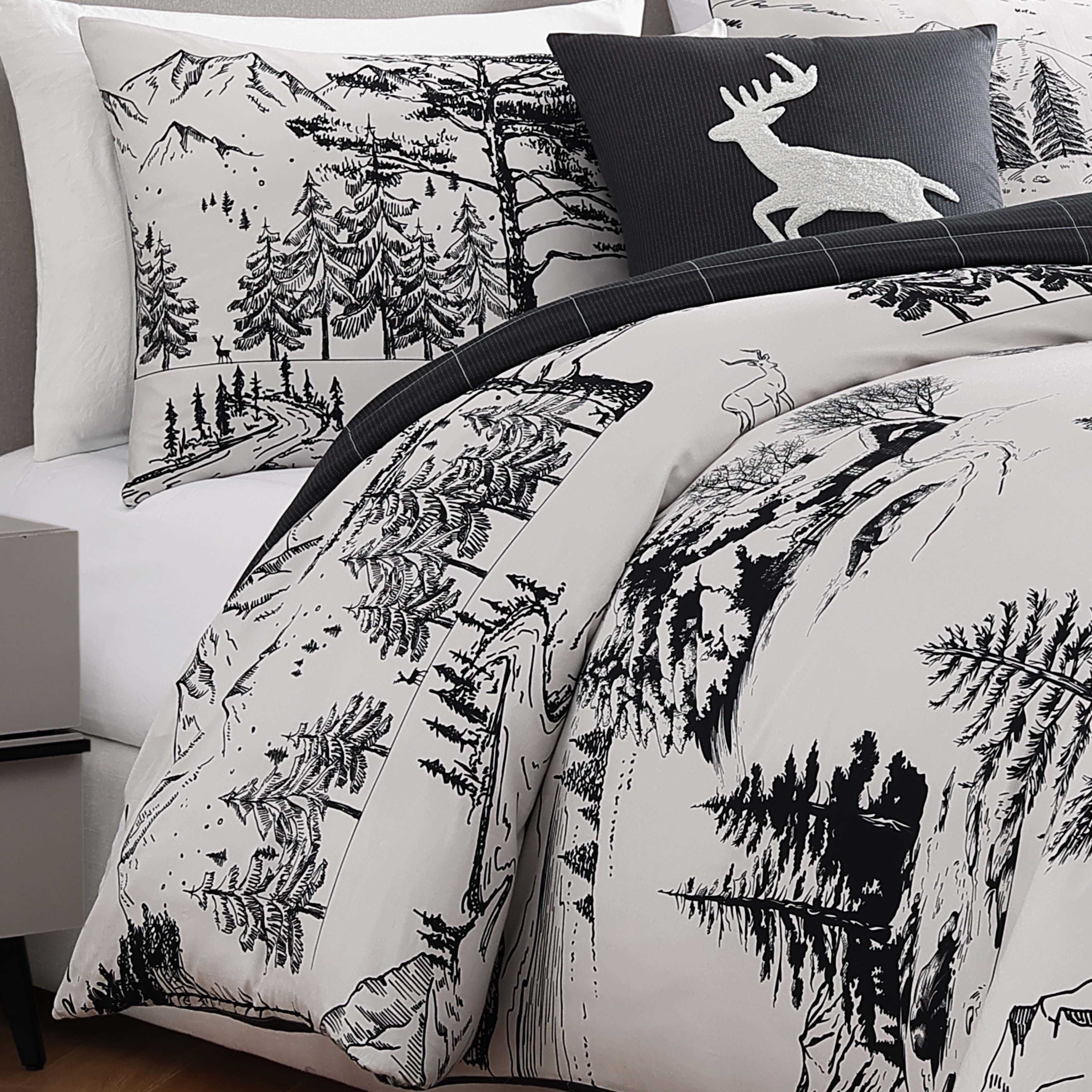 Bebejan Rocky Mountains 5-Piece King Comforter Set, Ivory, large