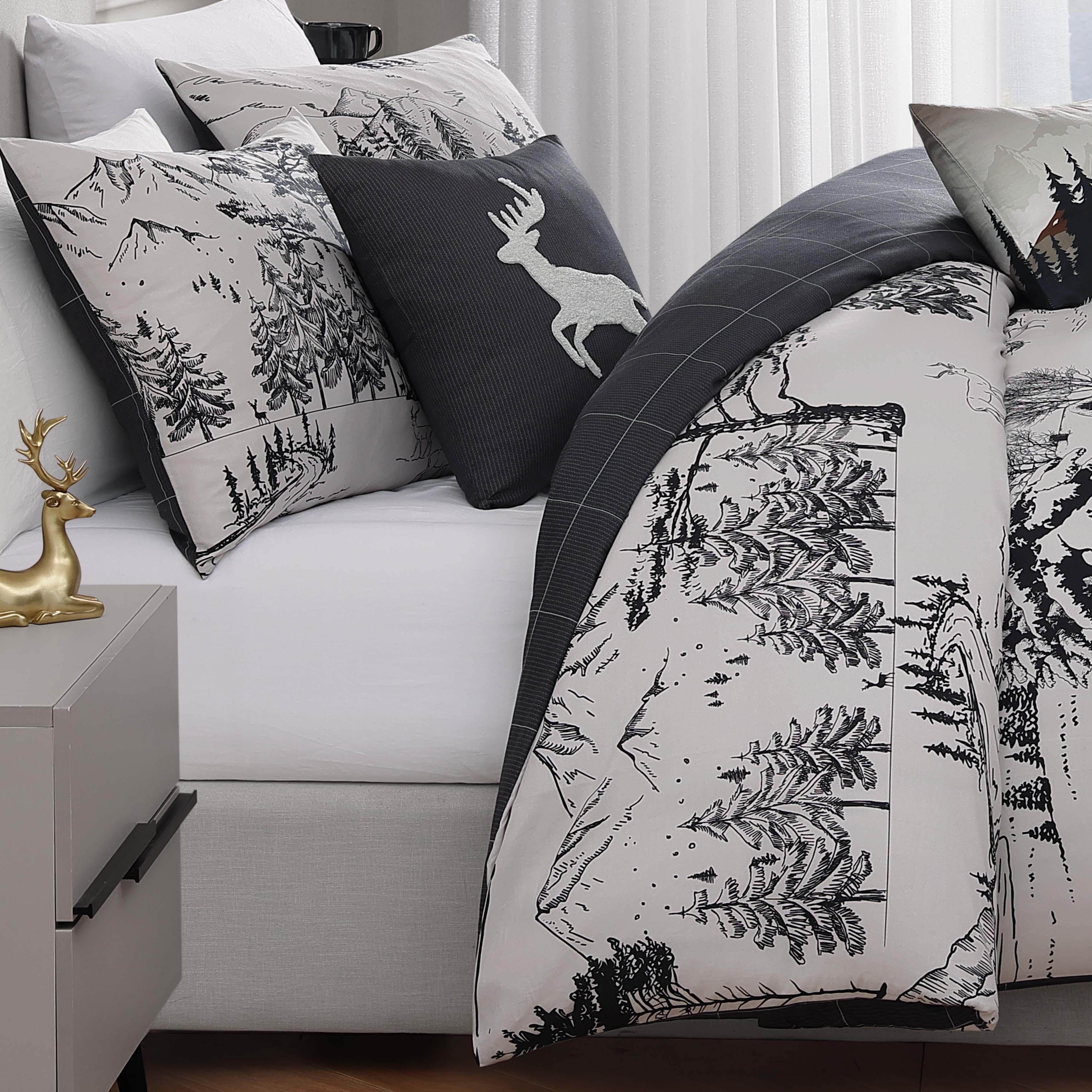 Bebejan Rocky Mountains 5-Piece King Comforter Set, Ivory, large