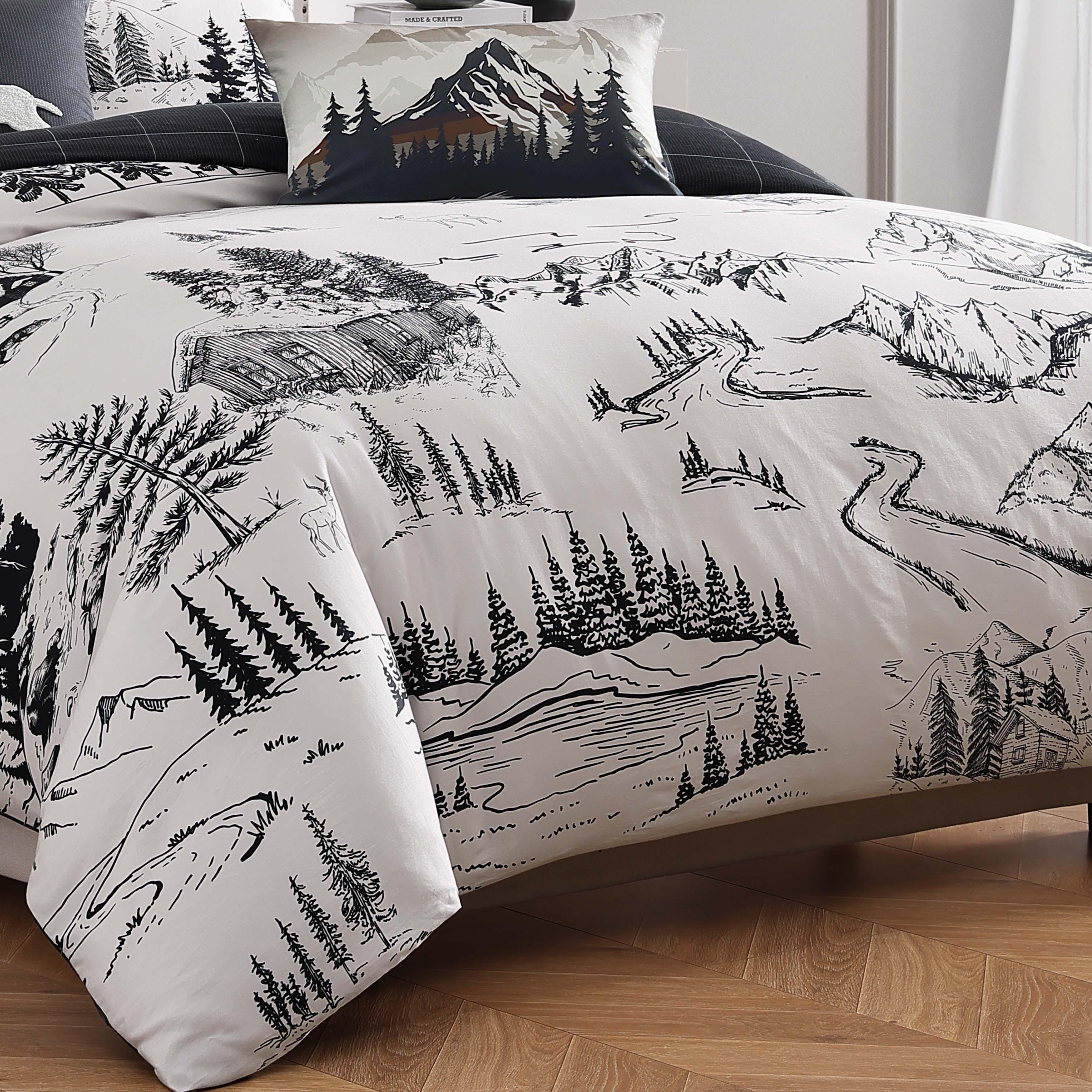 Bebejan Rocky Mountains 5-Piece King Comforter Set, Ivory, large
