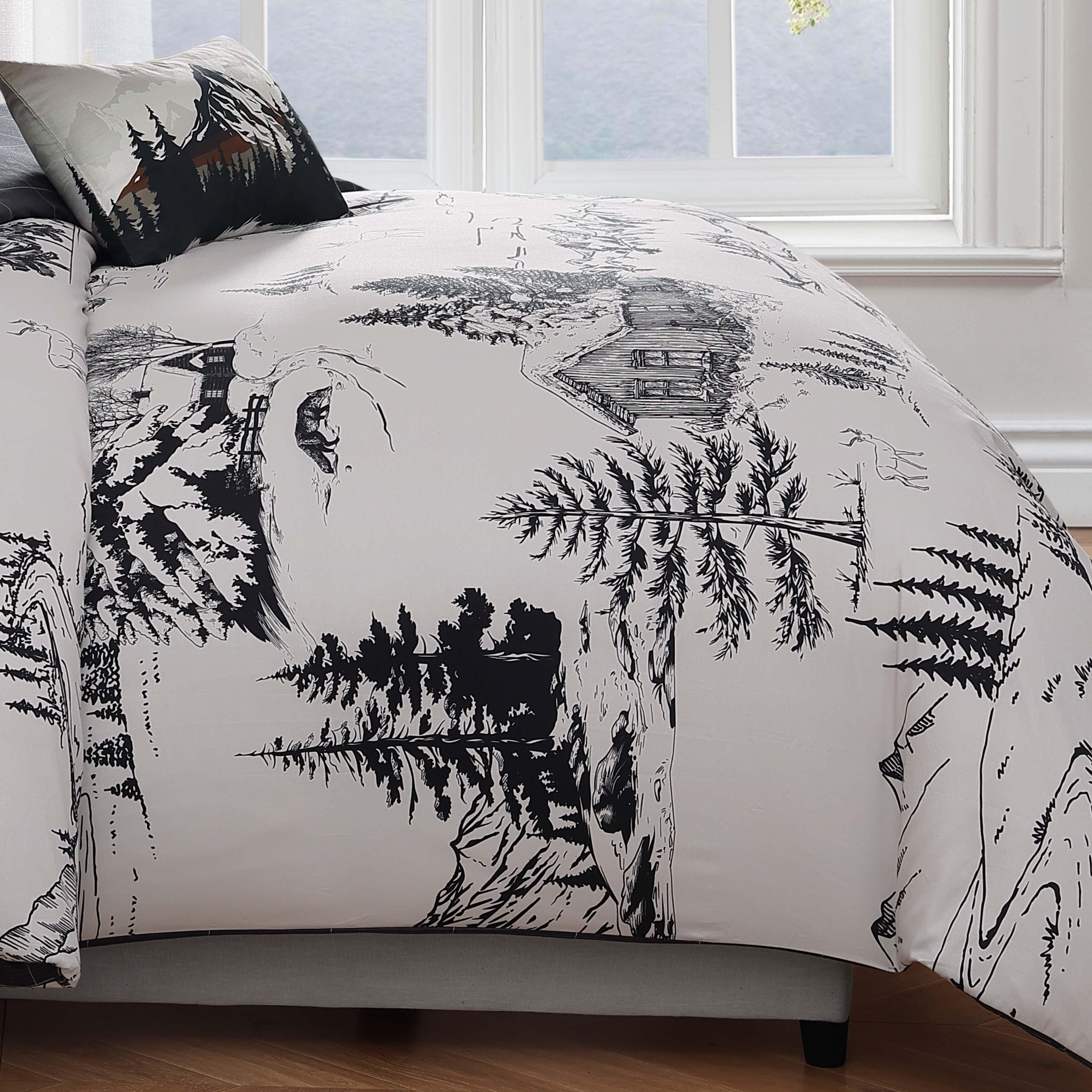 Bebejan Rocky Mountains 5-Piece King Comforter Set, Ivory, large