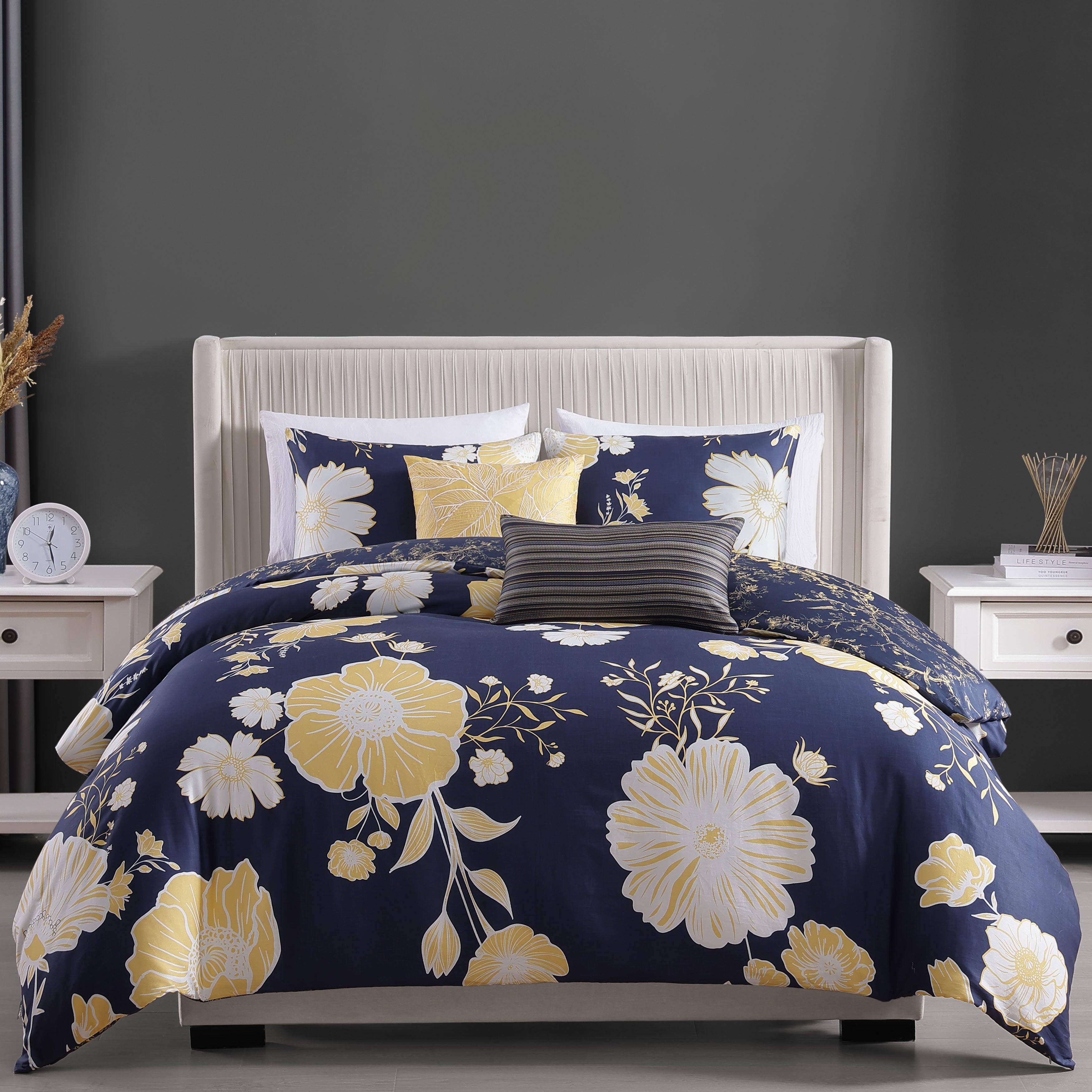 Bebejan Sunglow 5 Piece King Comforter Set, Blue, large