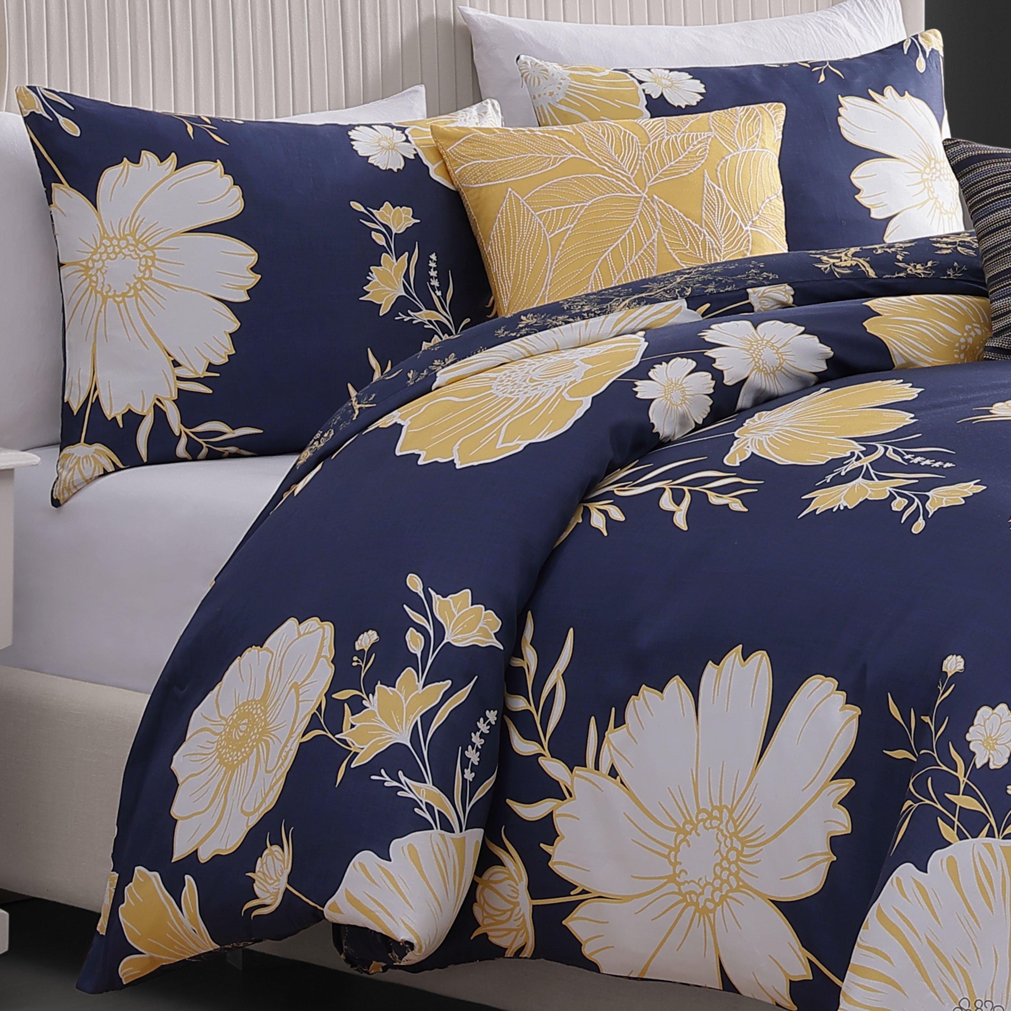Bebejan Sunglow 5 Piece King Comforter Set, Blue, large