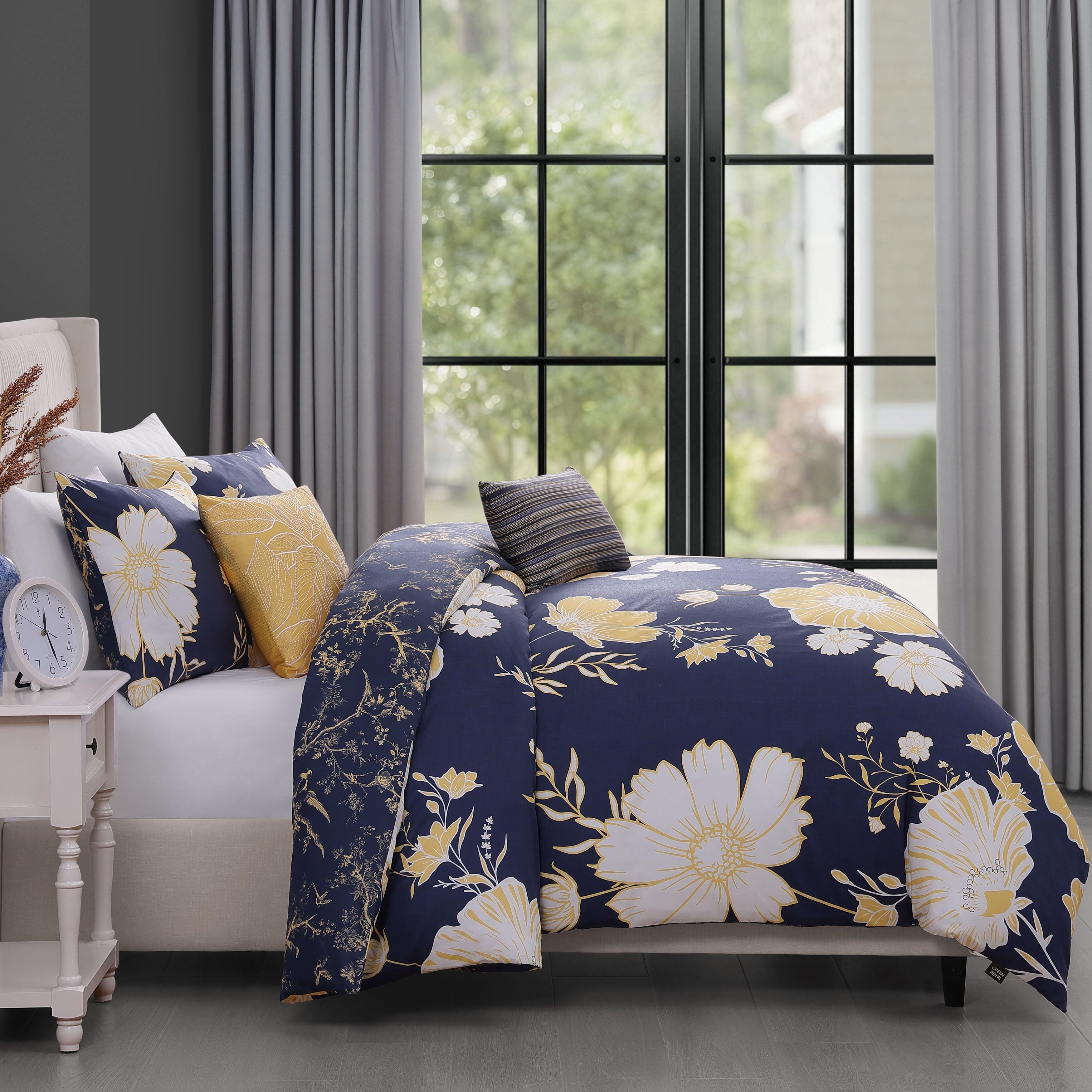Bebejan Sunglow 5 Piece King Comforter Set, Blue, large
